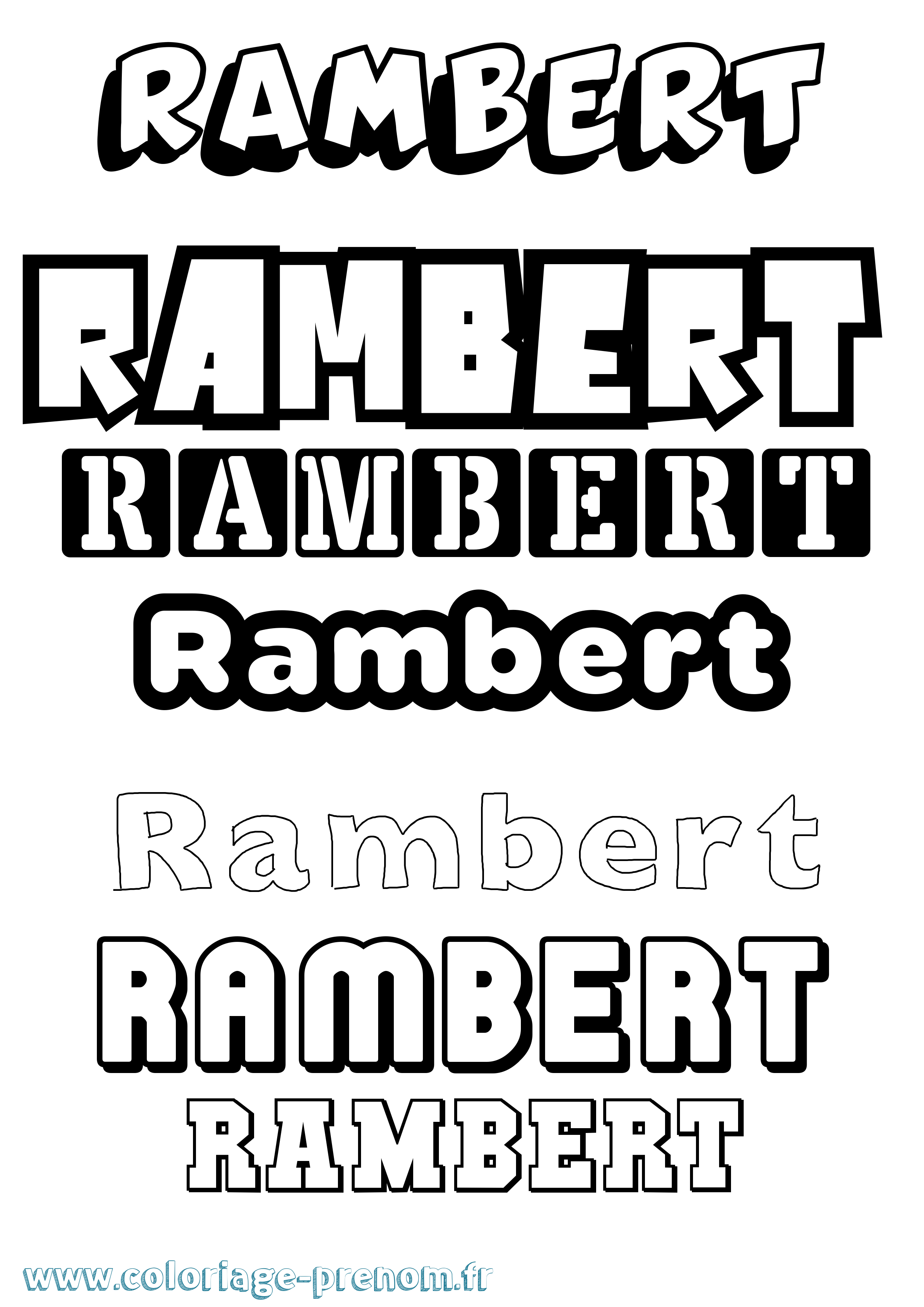 Coloriage Rambert Simple Coloriage prénom Rambert Simple