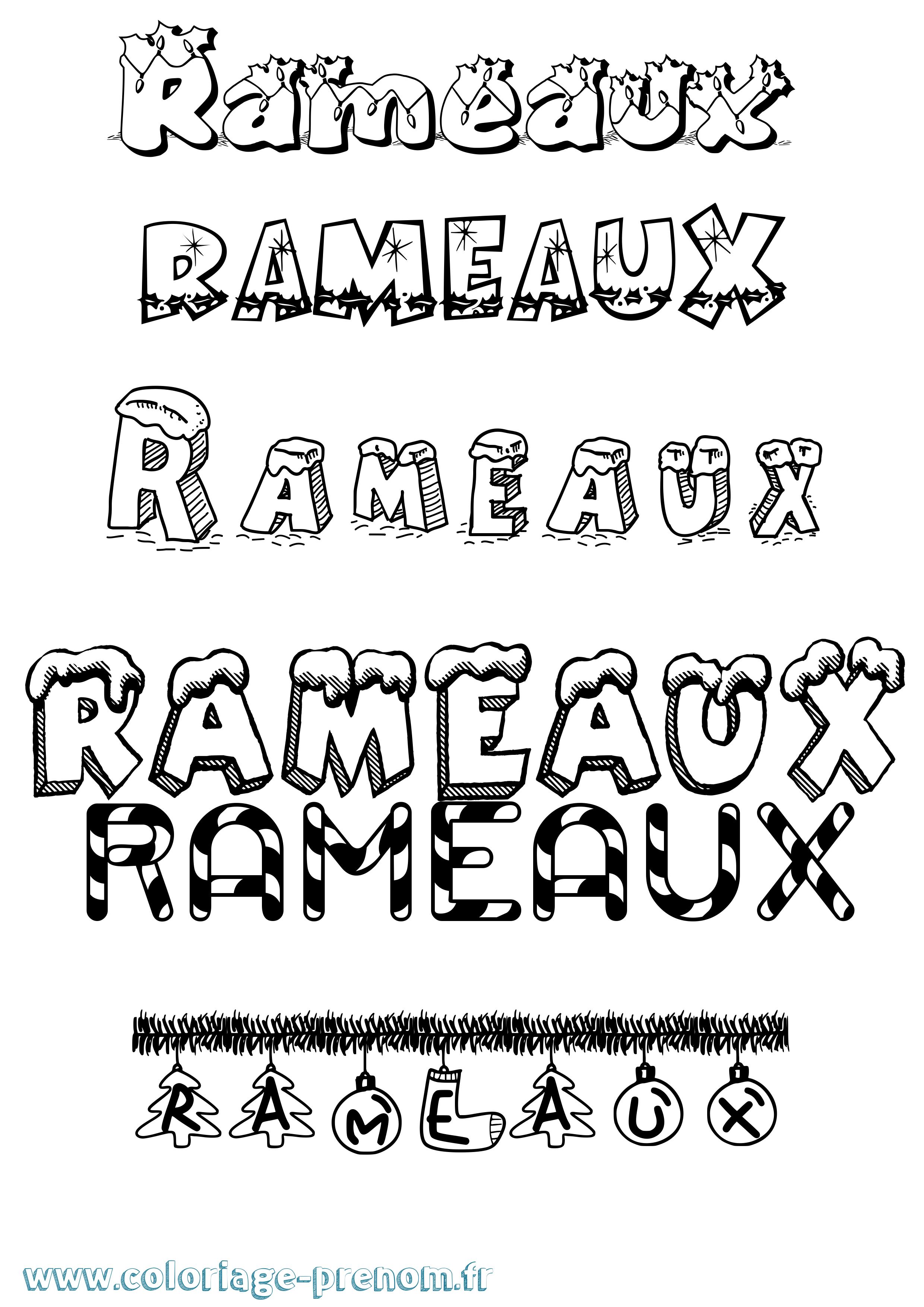 Coloriage Rameaux Noël Coloriage prénom Rameaux Noël
