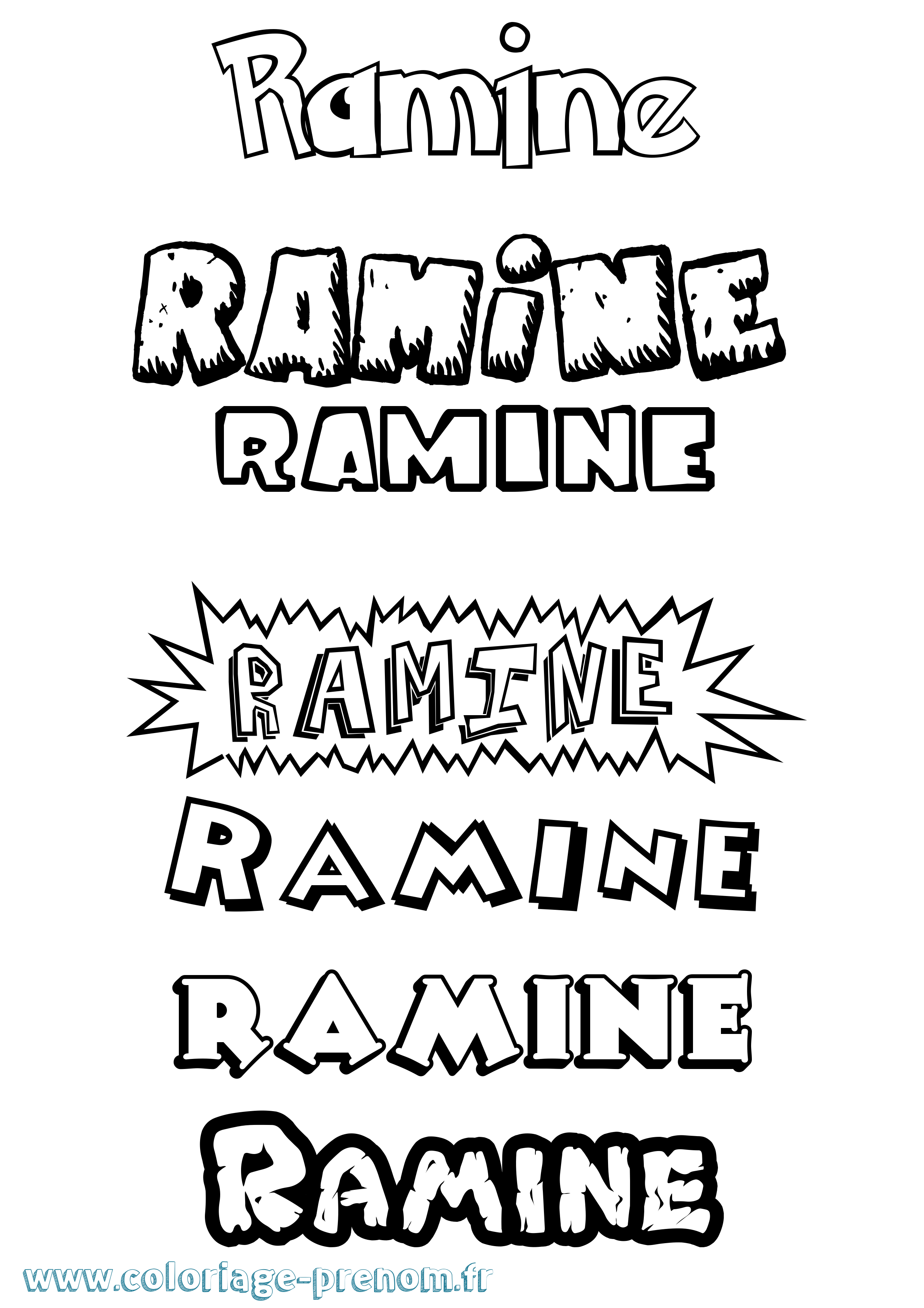 Coloriage Ramine Dessin Animé Coloriage prénom Ramine Dessin Animé