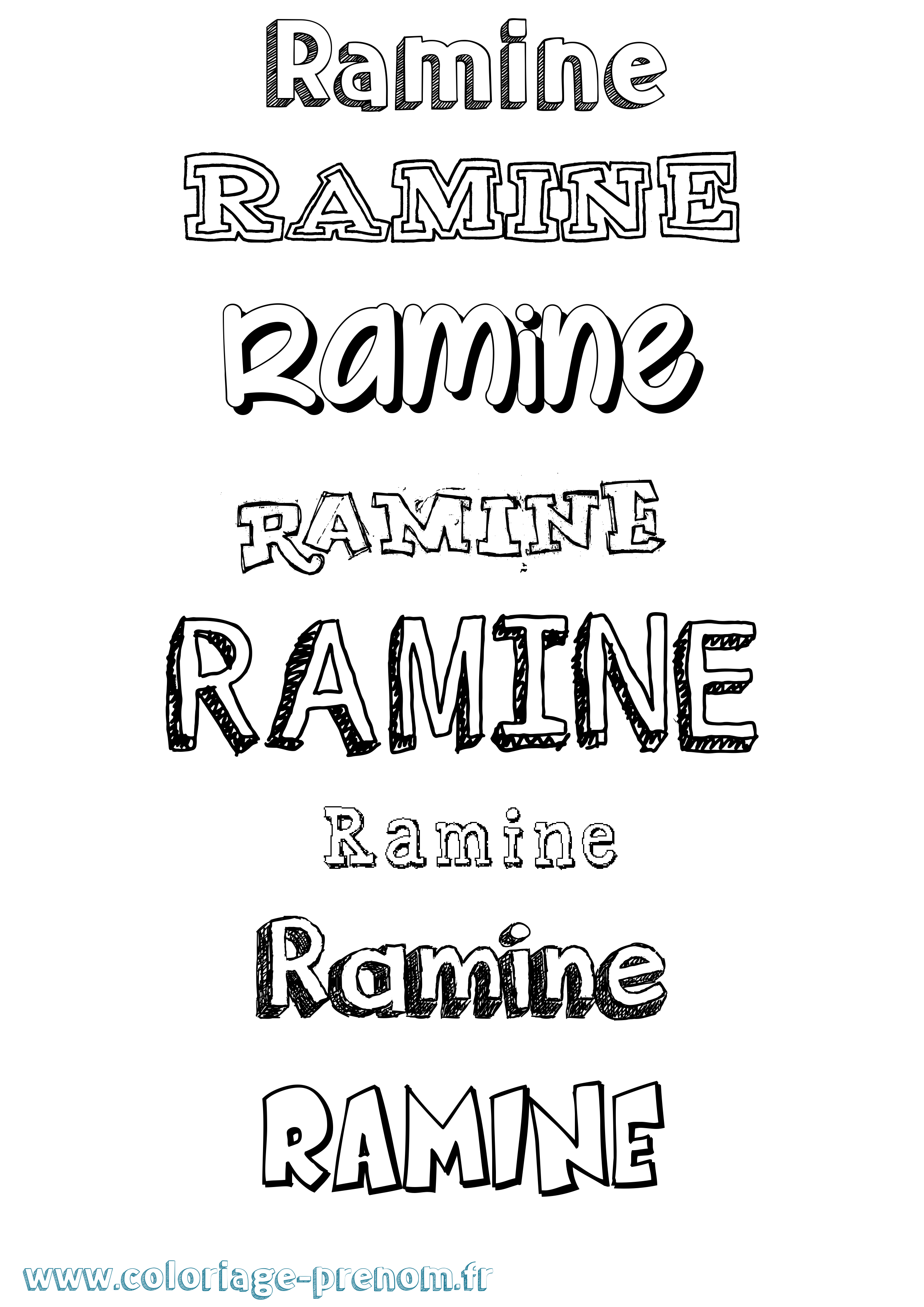 Coloriage Ramine Dessiné Coloriage prénom Ramine Dessiné
