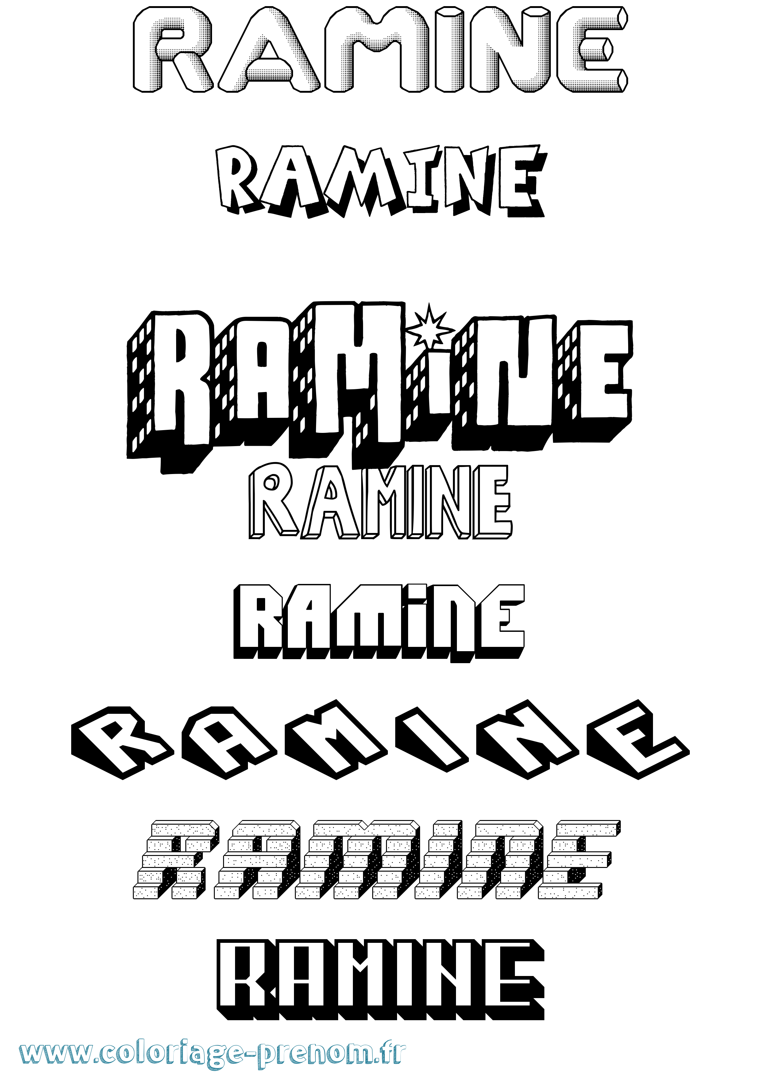 Coloriage Ramine Effet 3D Coloriage prénom Ramine Effet 3D