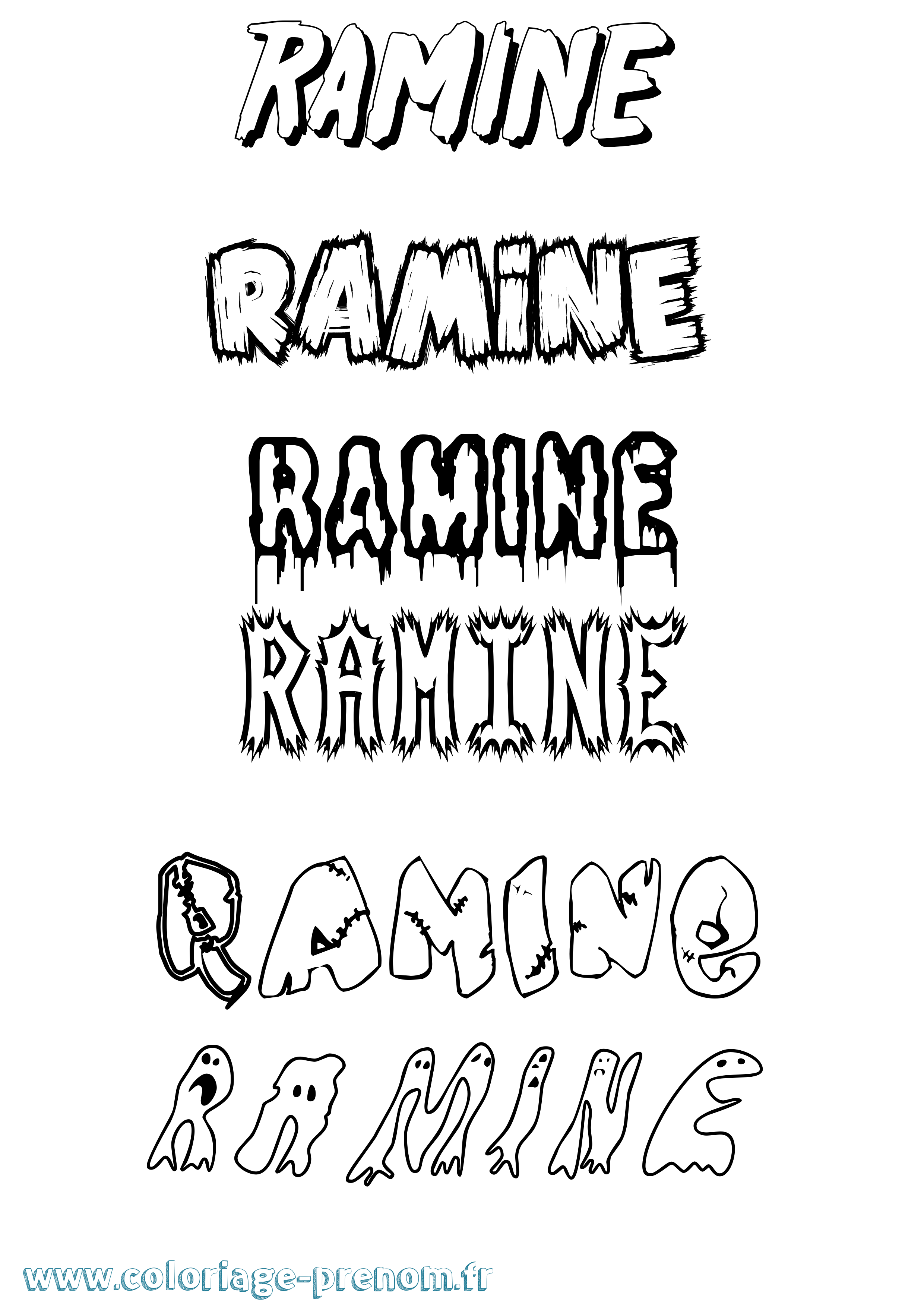 Coloriage Ramine Frisson Coloriage prénom Ramine Frisson