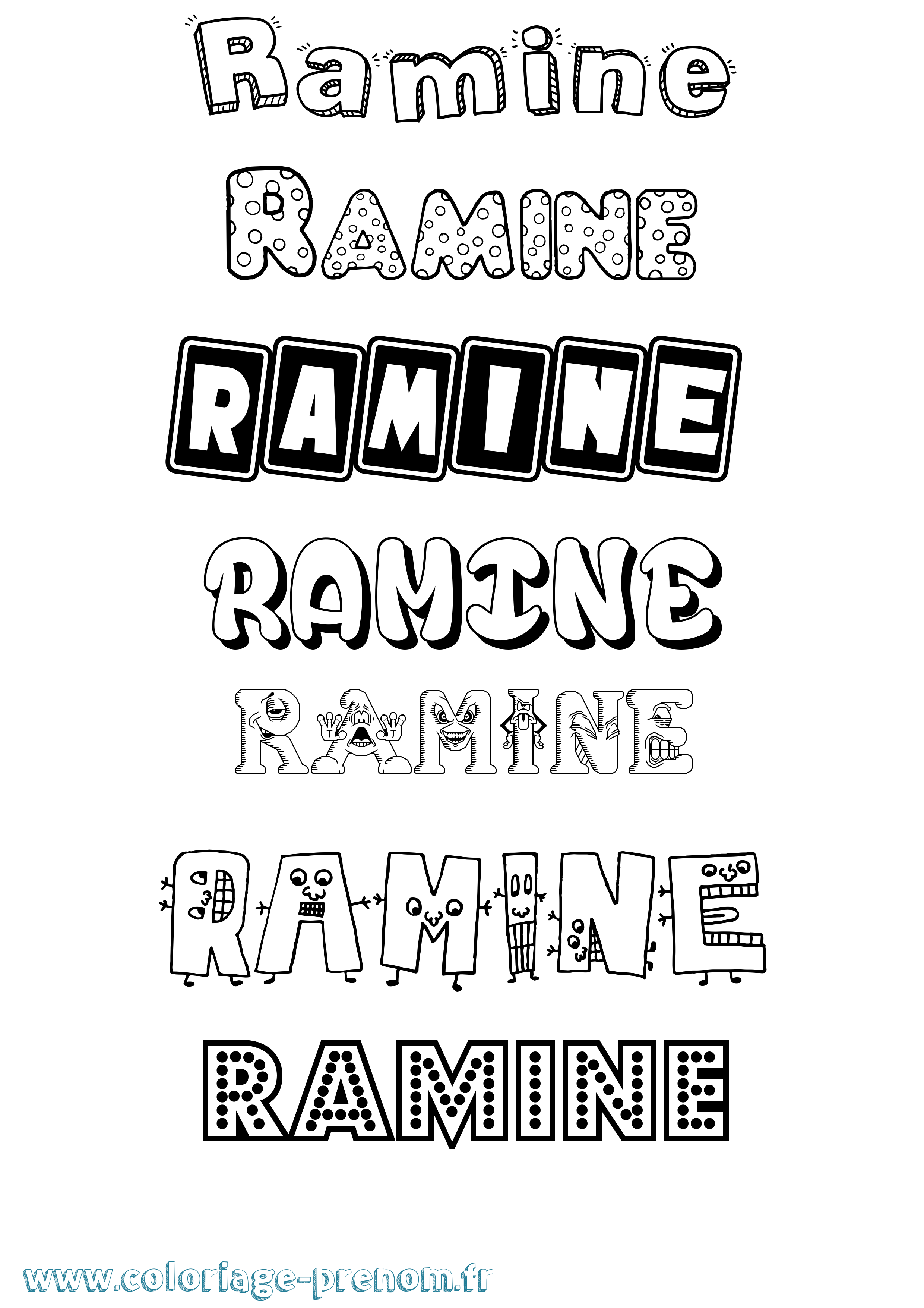 Coloriage Ramine Fun Coloriage prénom Ramine Fun