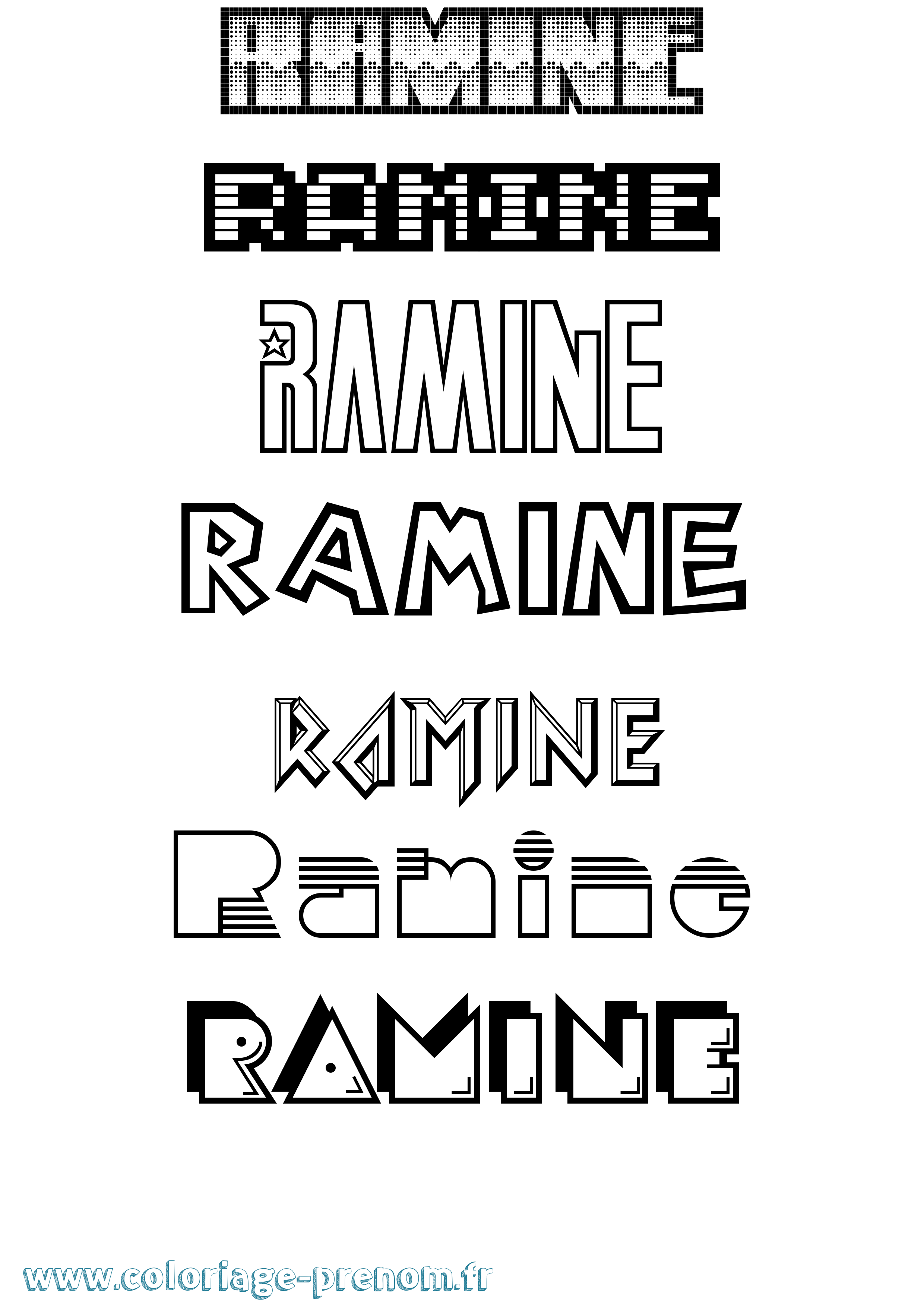 Coloriage Ramine Jeux Vidéos Coloriage prénom Ramine Jeux Vidéos