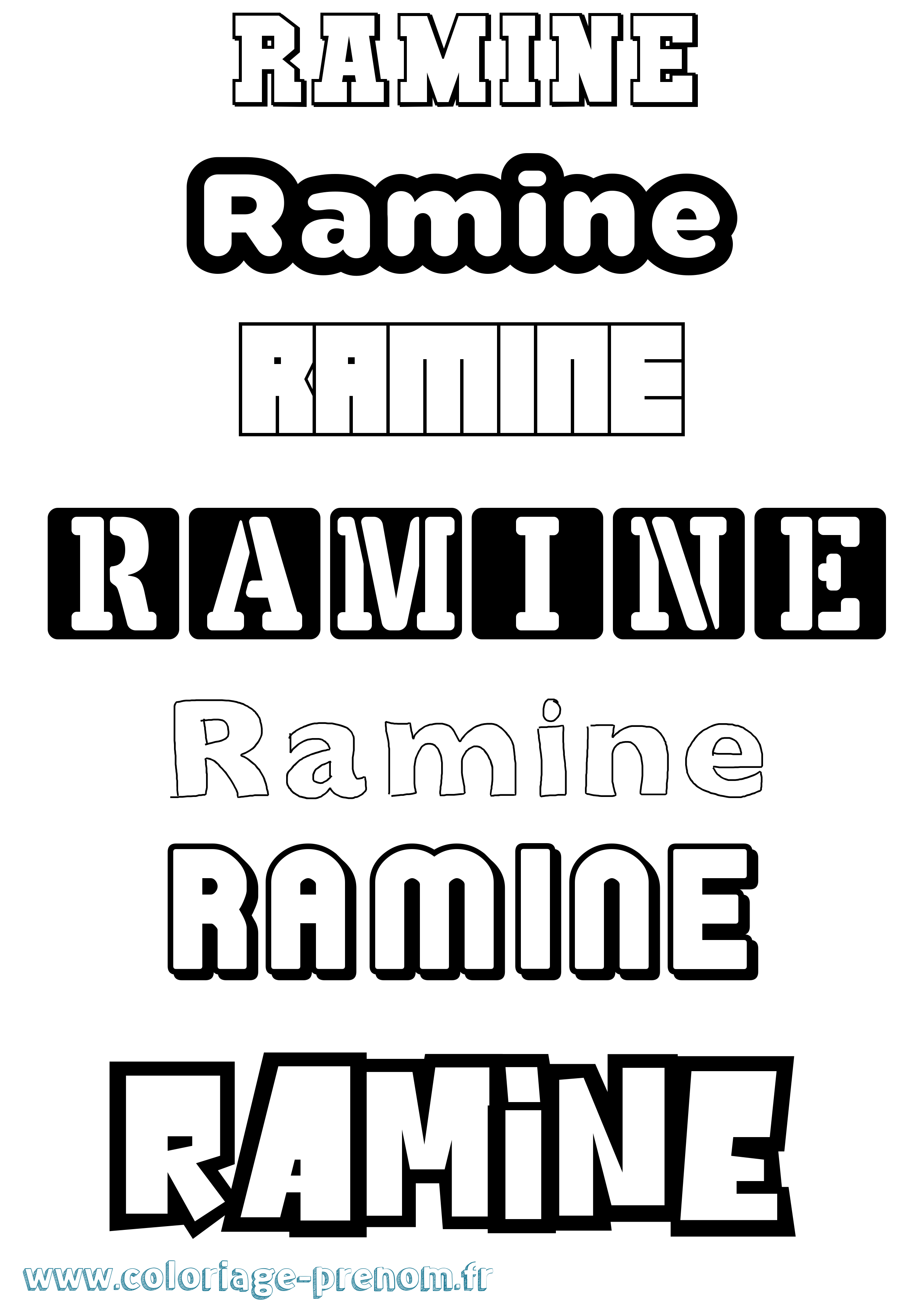 Coloriage Ramine Simple Coloriage prénom Ramine Simple