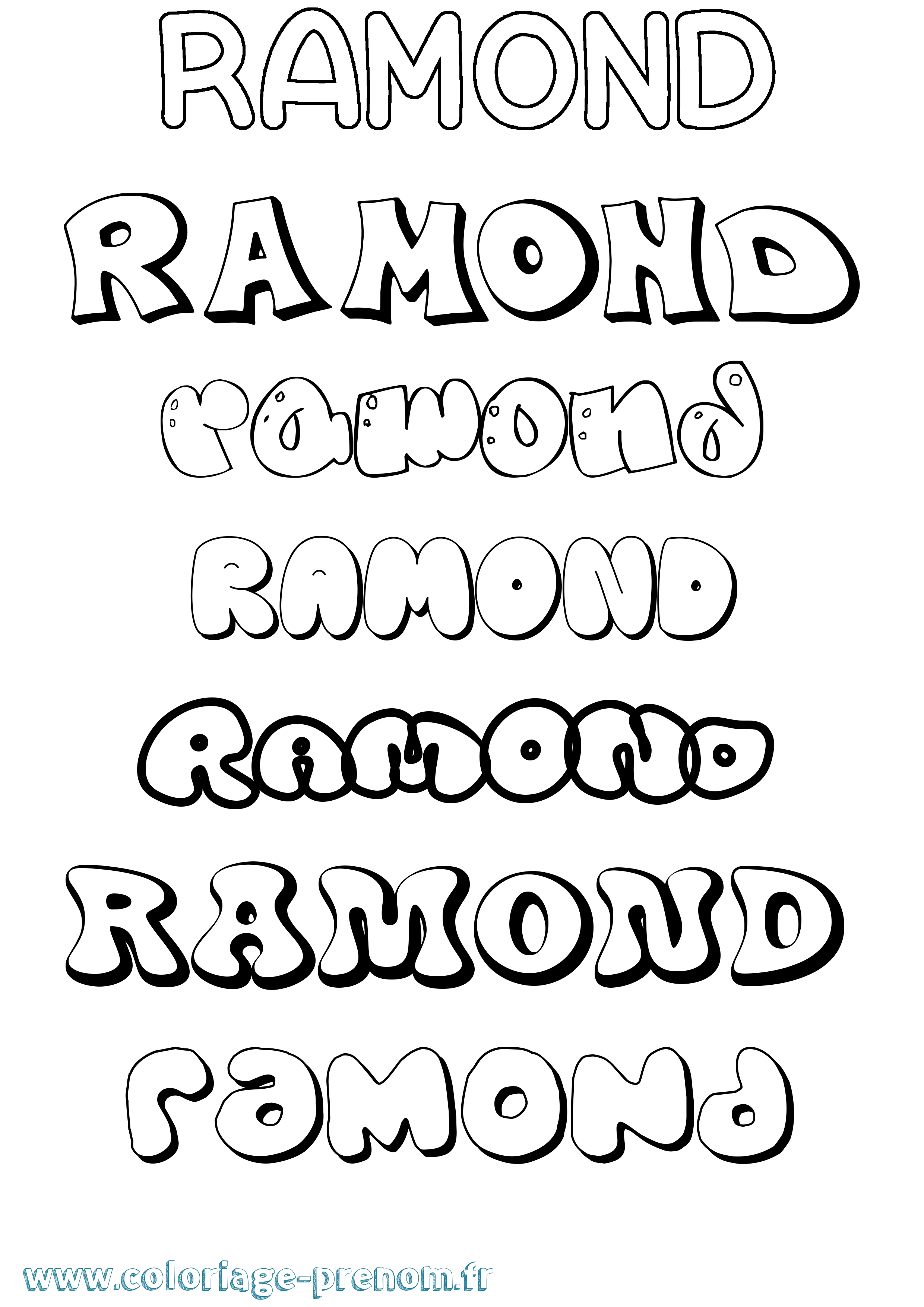 Coloriage Ramond Bubble Coloriage prénom Ramond Bubble