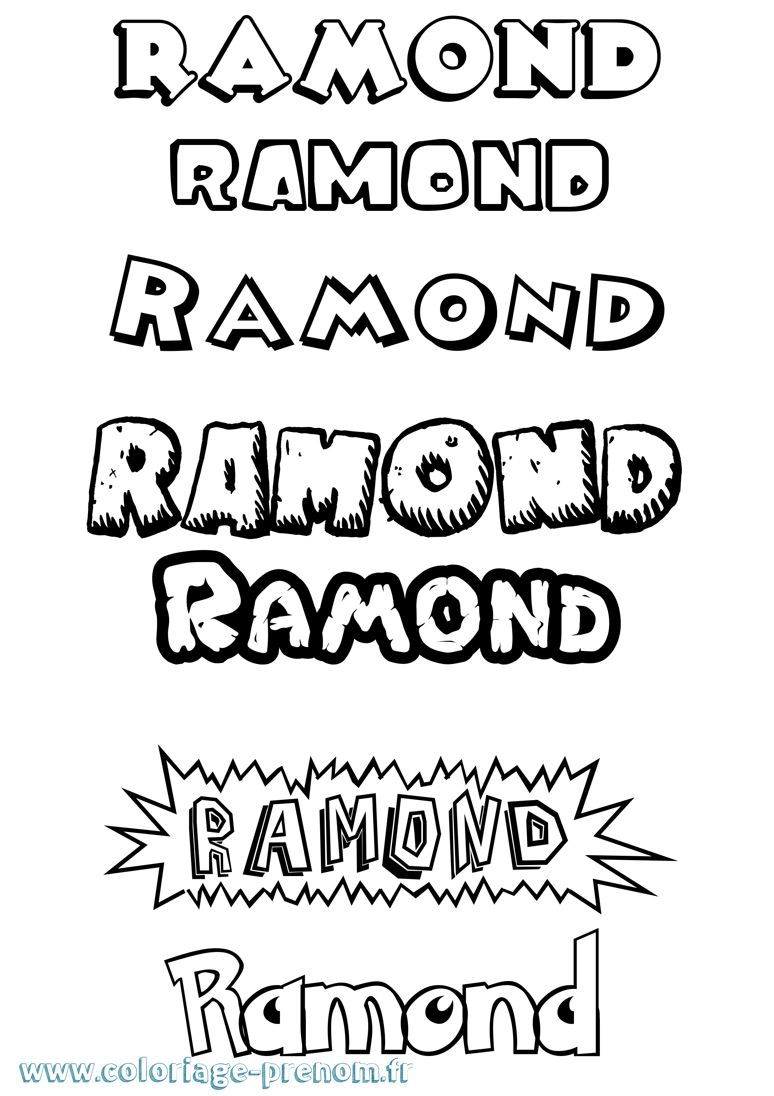 Coloriage Ramond Dessin Animé Coloriage prénom Ramond Dessin Animé