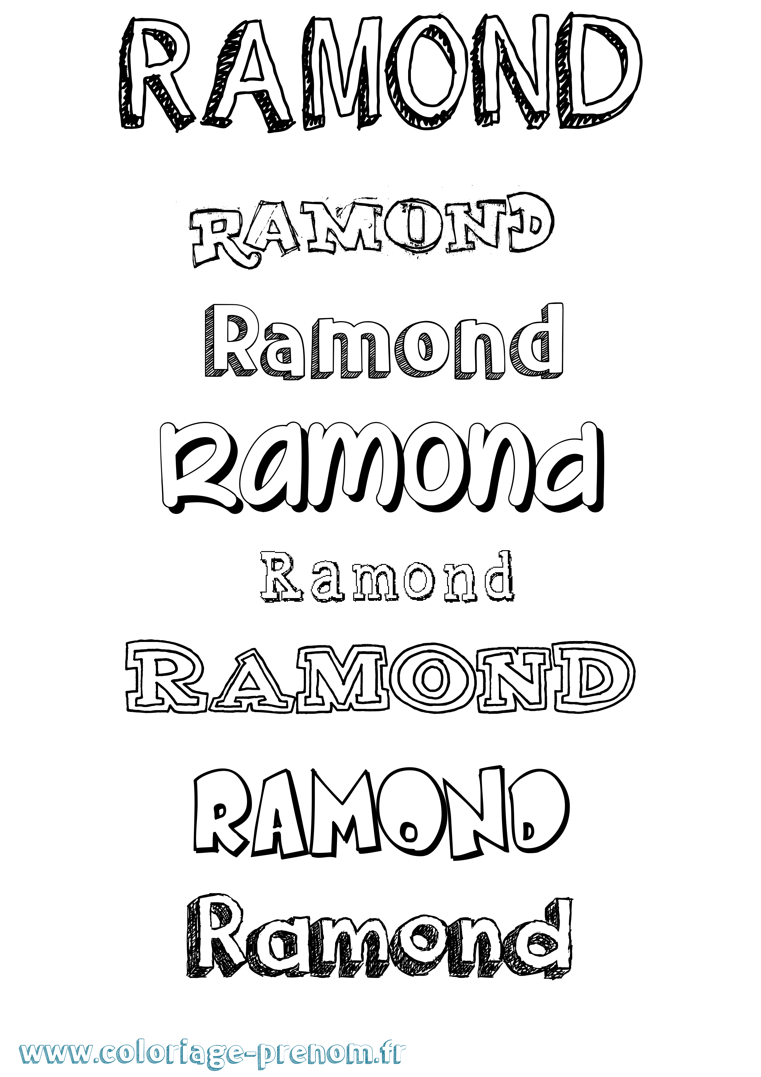 Coloriage Ramond Dessiné Coloriage prénom Ramond Dessiné