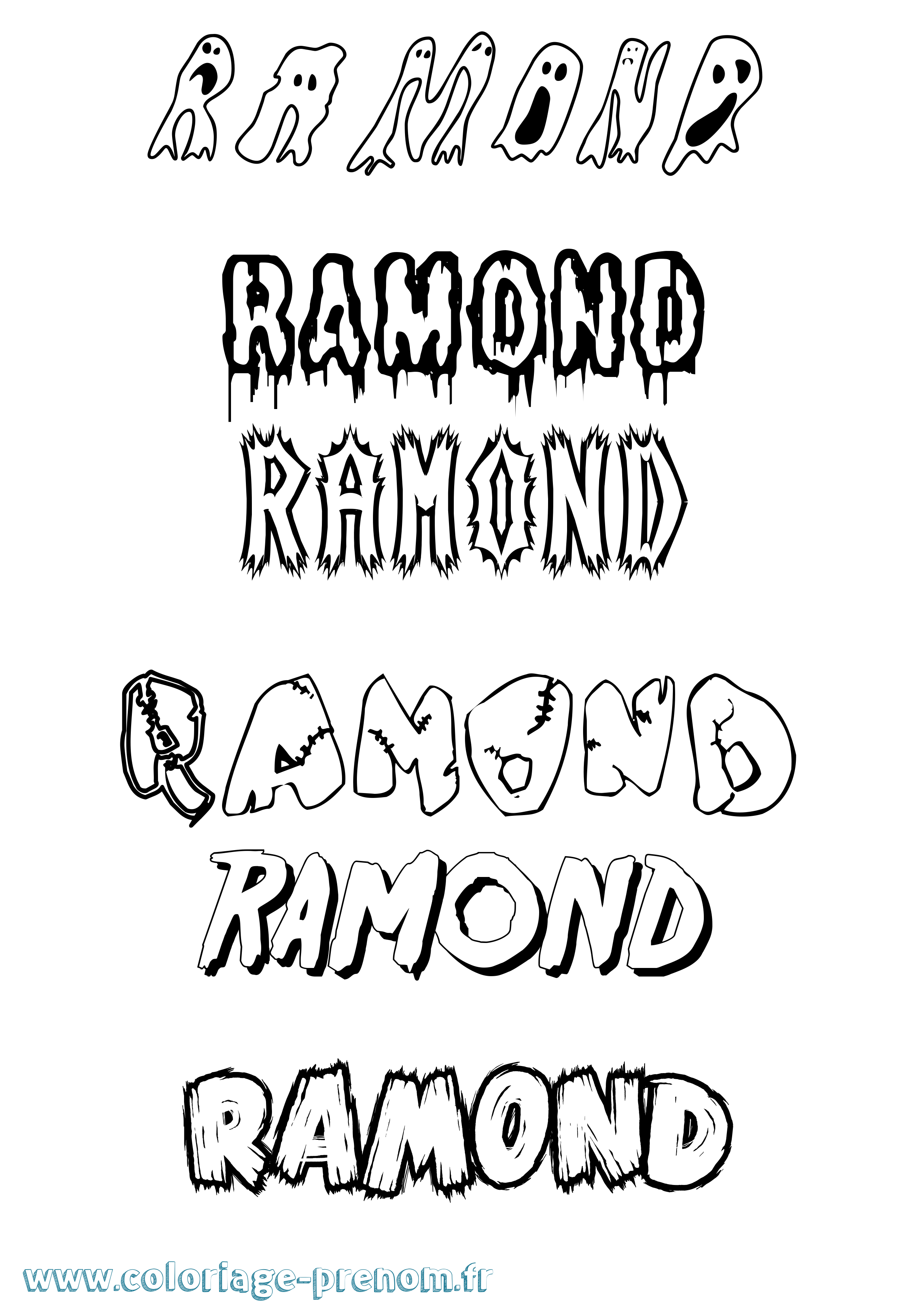 Coloriage Ramond Frisson Coloriage prénom Ramond Frisson