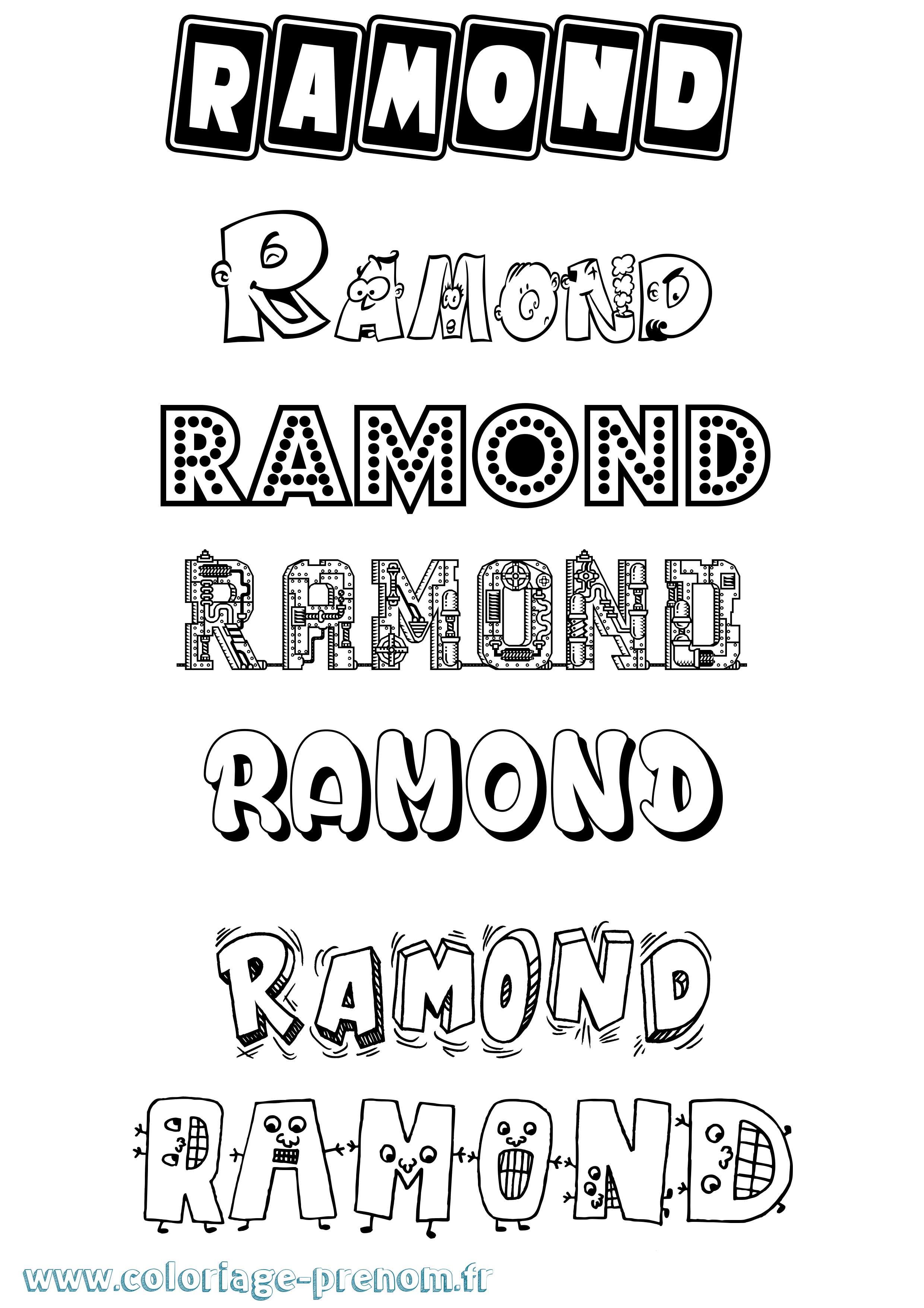 Coloriage Ramond Fun Coloriage prénom Ramond Fun