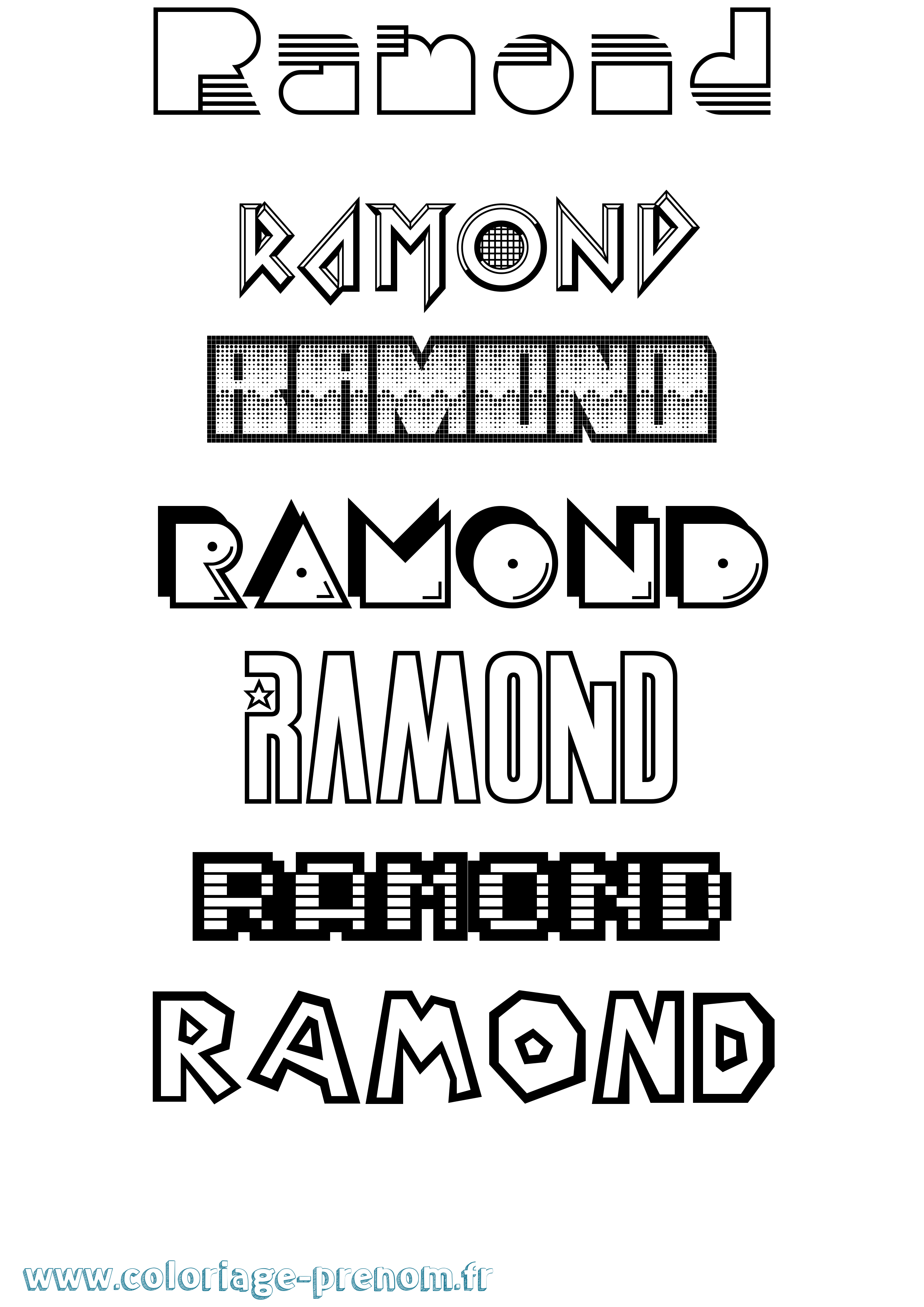 Coloriage Ramond Jeux Vidéos Coloriage prénom Ramond Jeux Vidéos