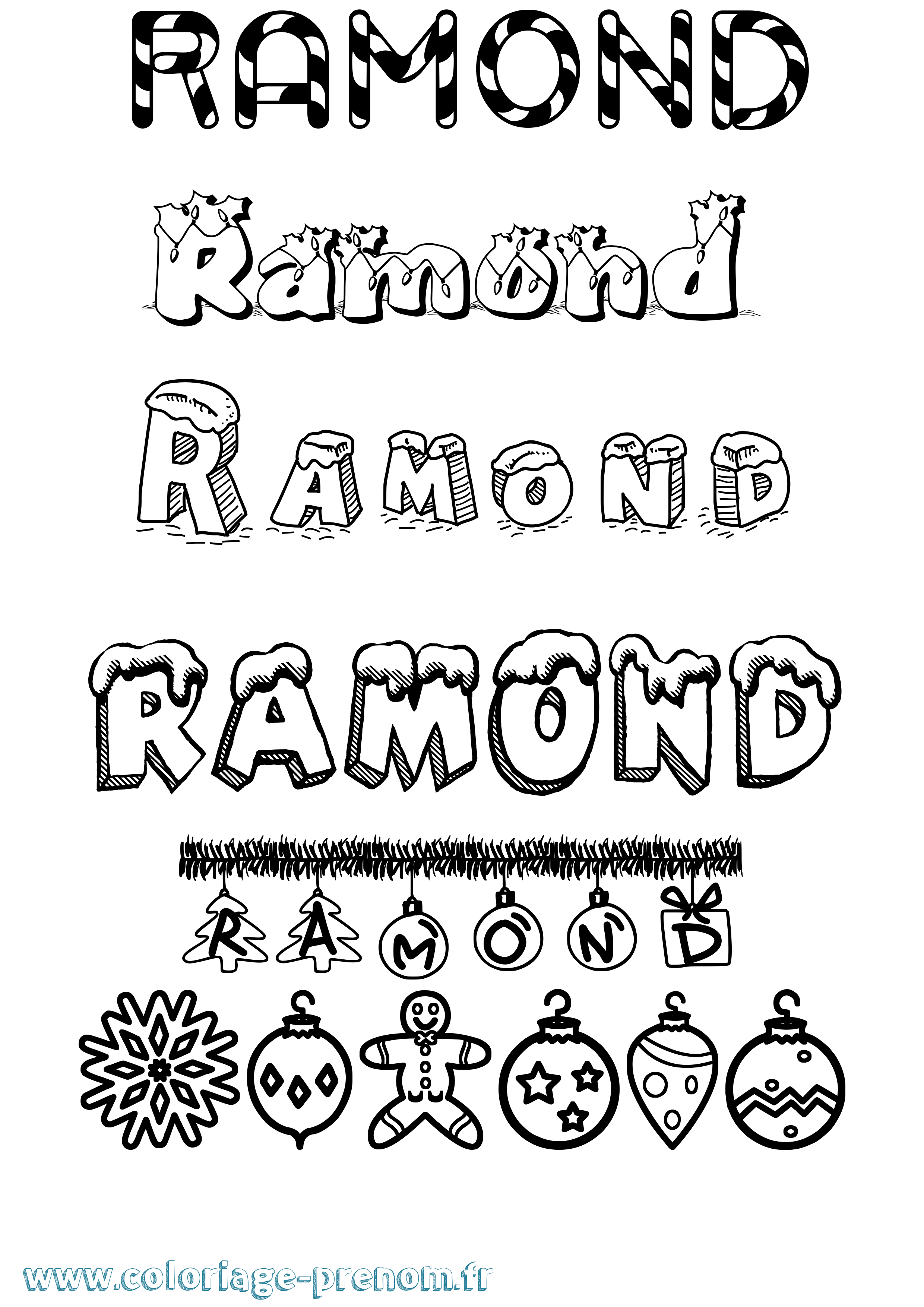 Coloriage Ramond Noël Coloriage prénom Ramond Noël