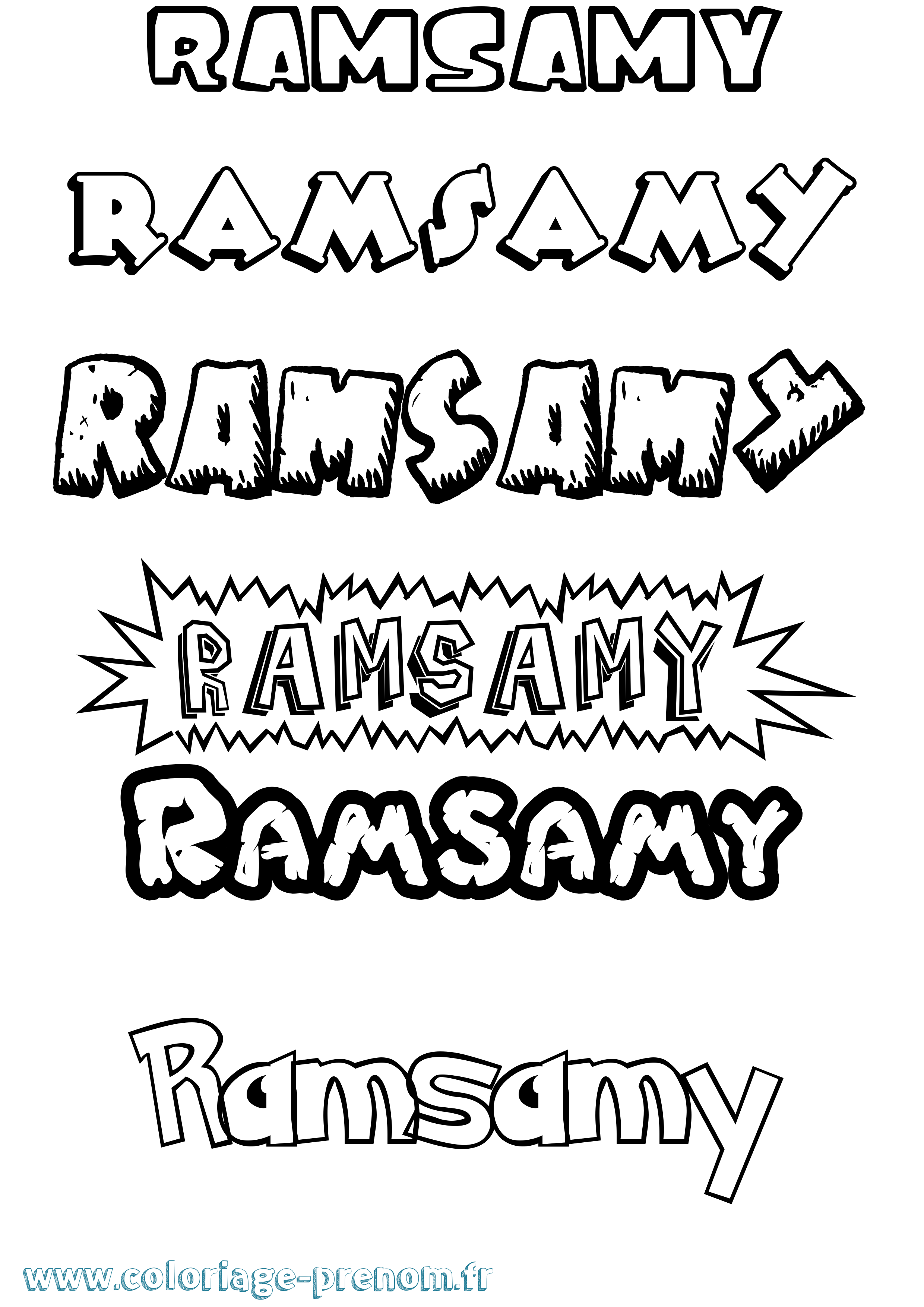 Coloriage Ramsamy Dessin Animé Coloriage prénom Ramsamy Dessin Animé