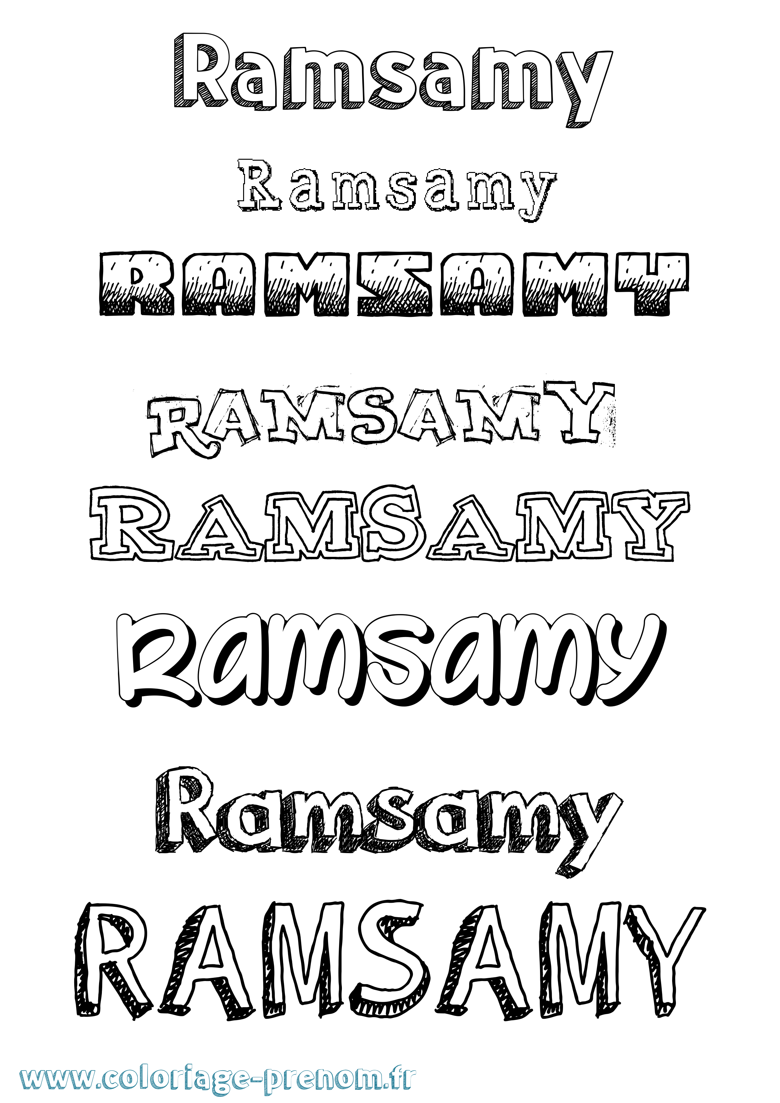 Coloriage Ramsamy Dessiné Coloriage prénom Ramsamy Dessiné