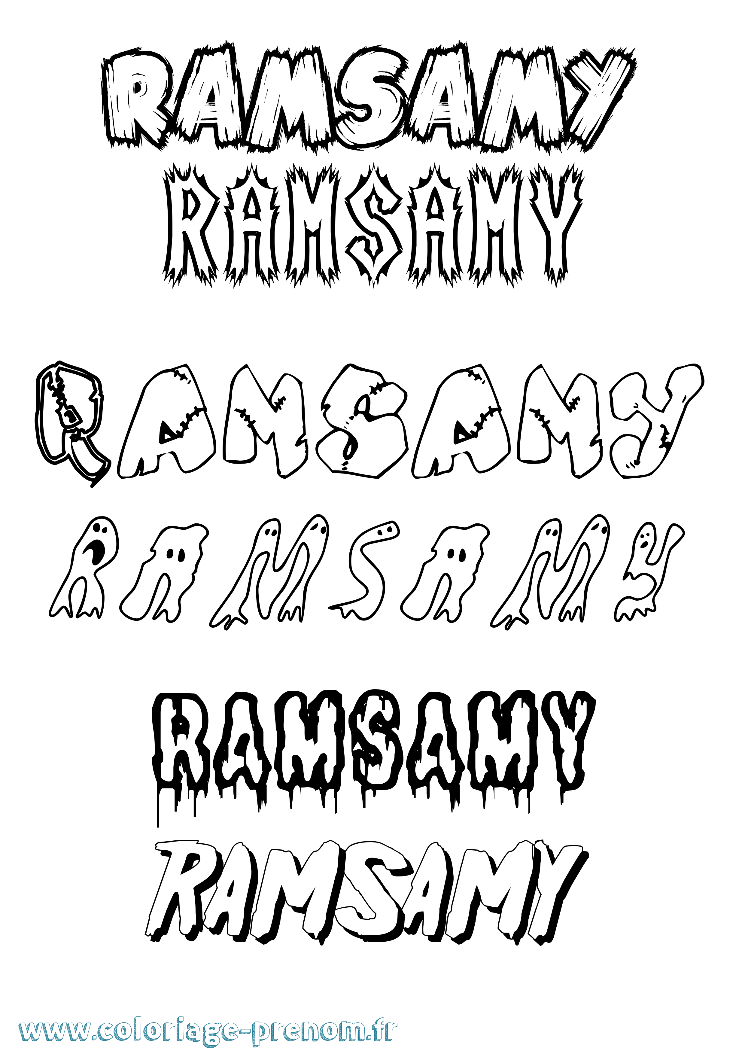 Coloriage Ramsamy Frisson Coloriage prénom Ramsamy Frisson