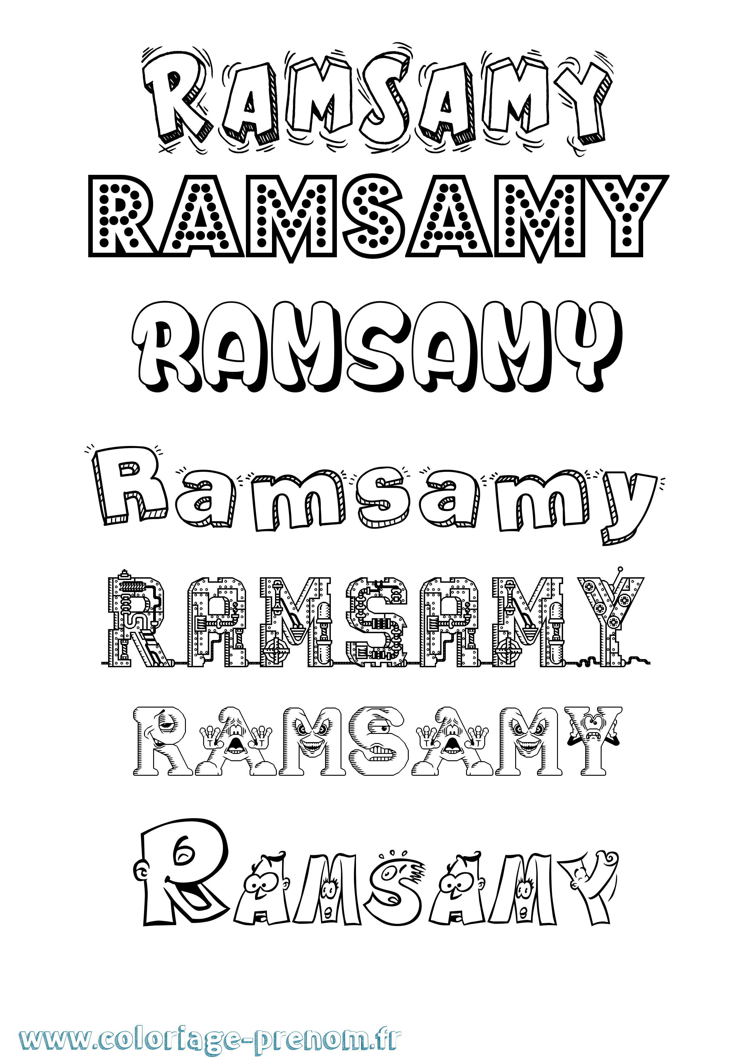 Coloriage Ramsamy Fun Coloriage prénom Ramsamy Fun