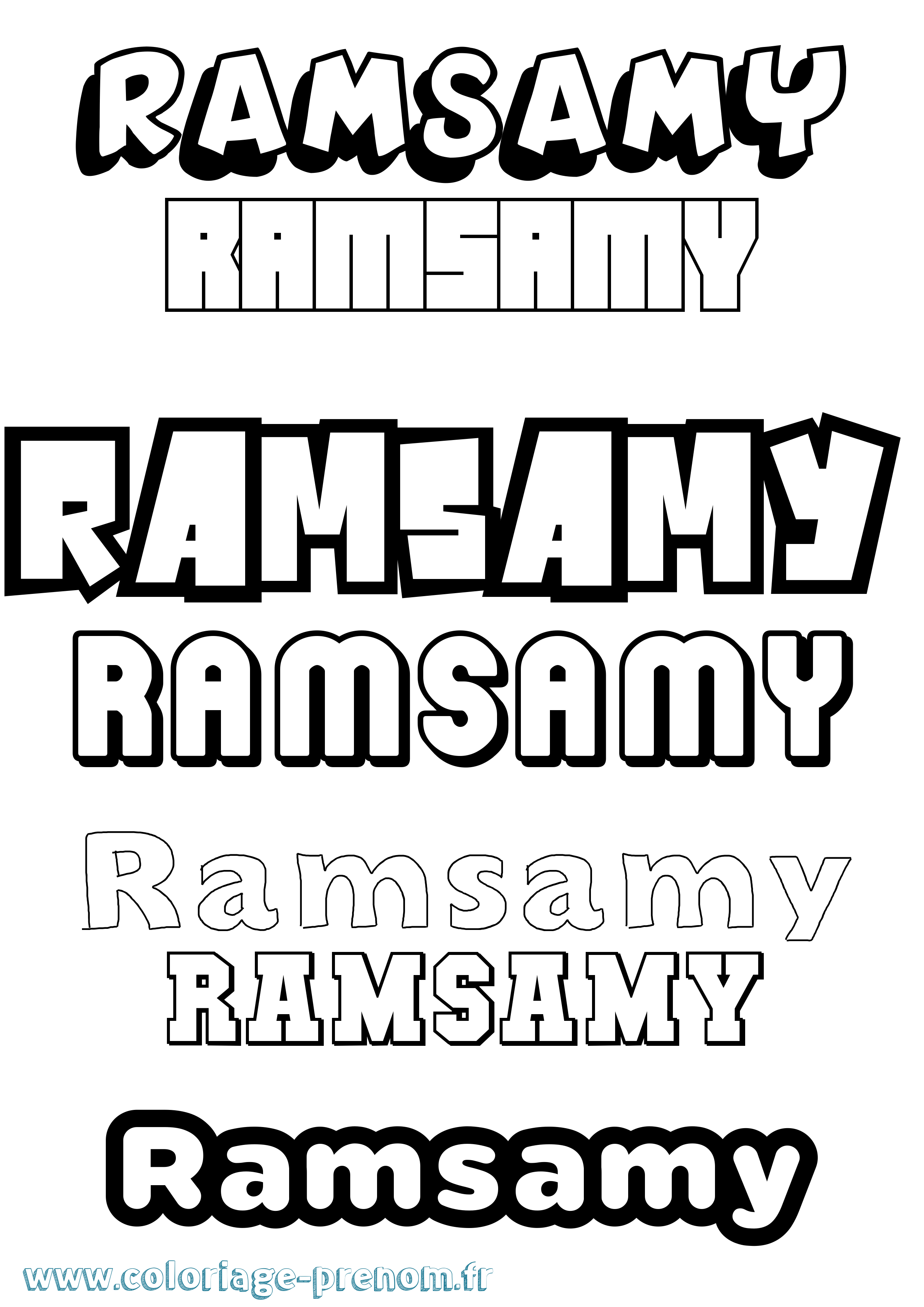 Coloriage Ramsamy Simple Coloriage prénom Ramsamy Simple