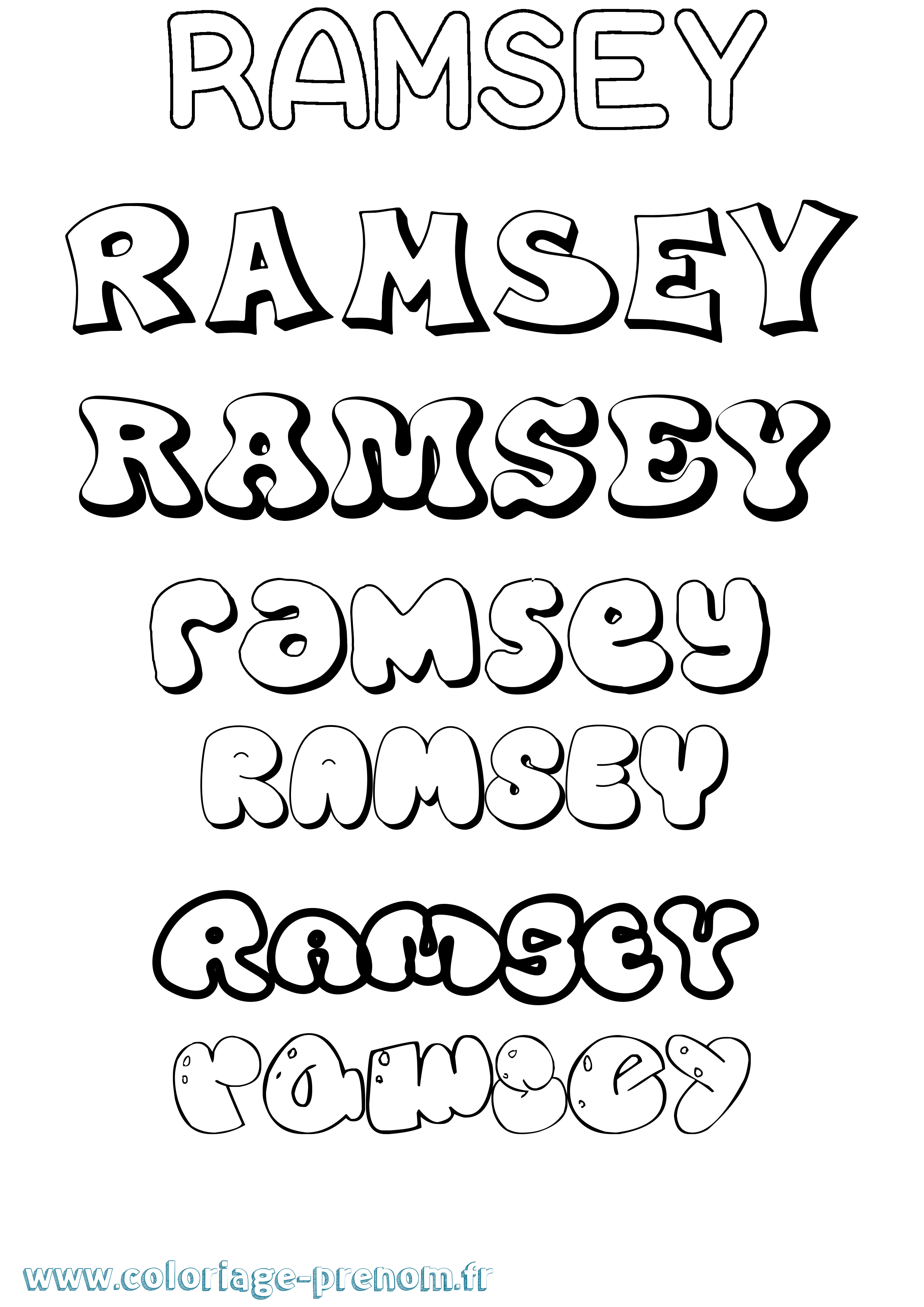 Coloriage Ramsey Bubble Coloriage prénom Ramsey Bubble