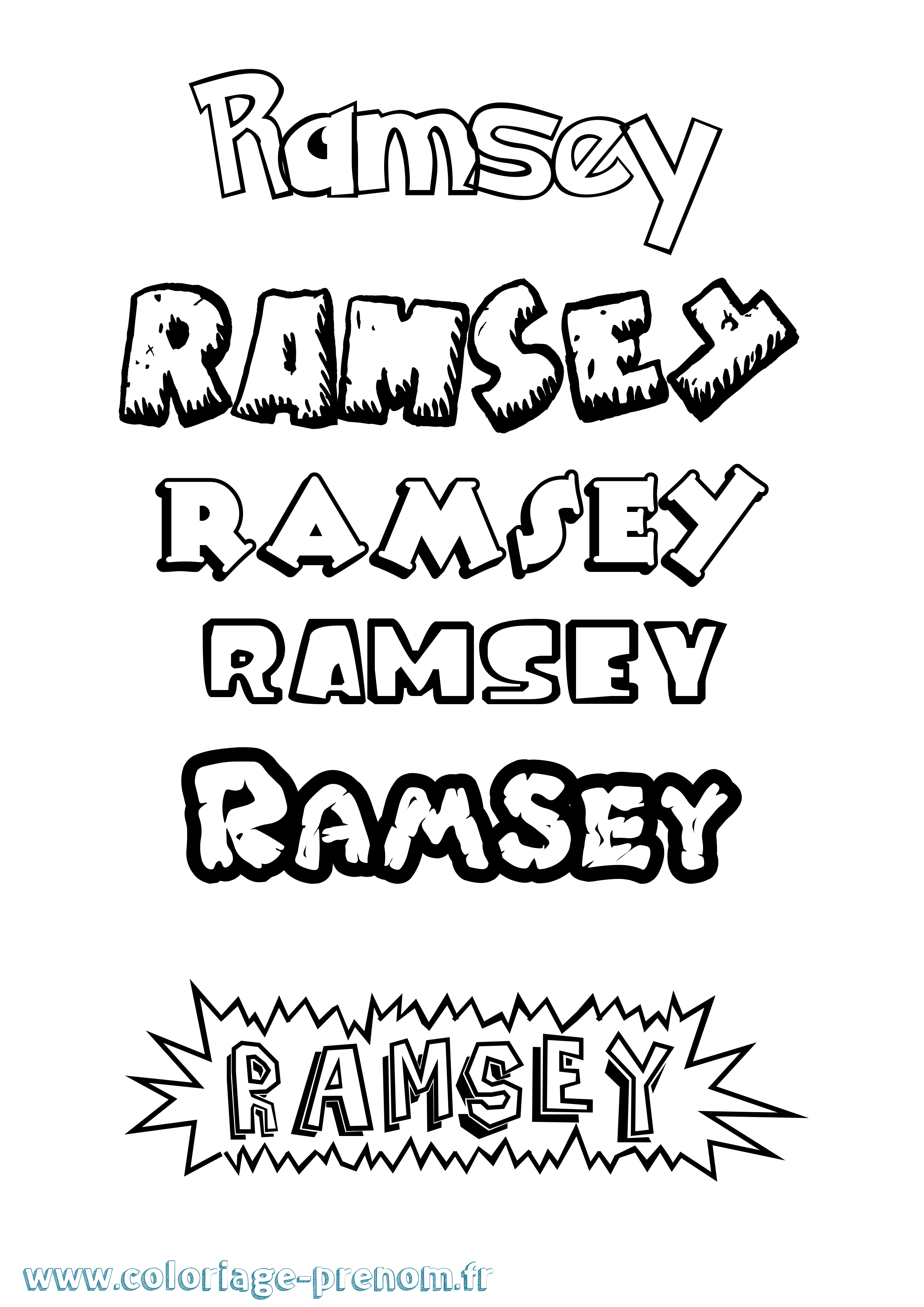 Coloriage Ramsey Dessin Animé Coloriage prénom Ramsey Dessin Animé