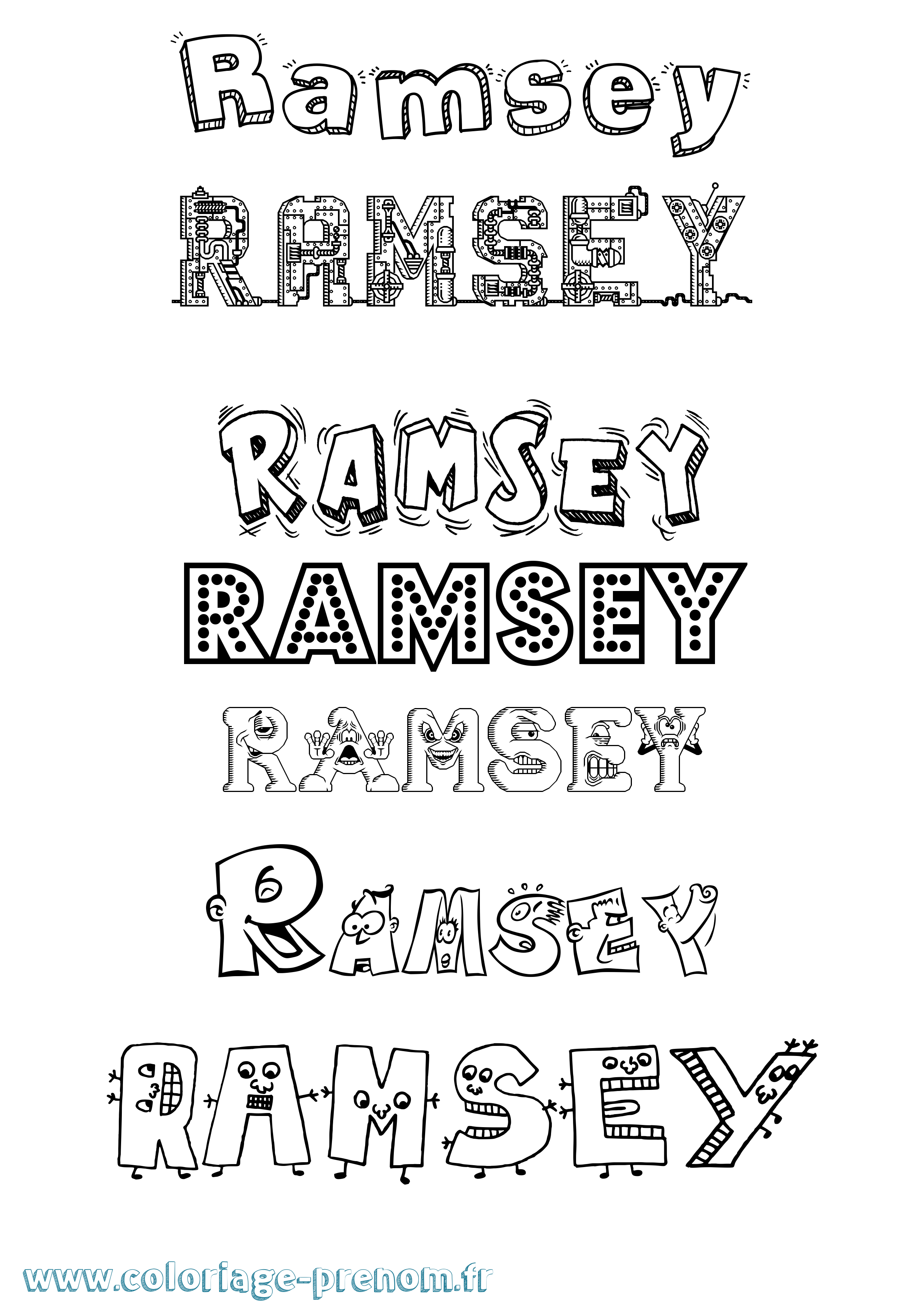 Coloriage Ramsey Fun Coloriage prénom Ramsey Fun