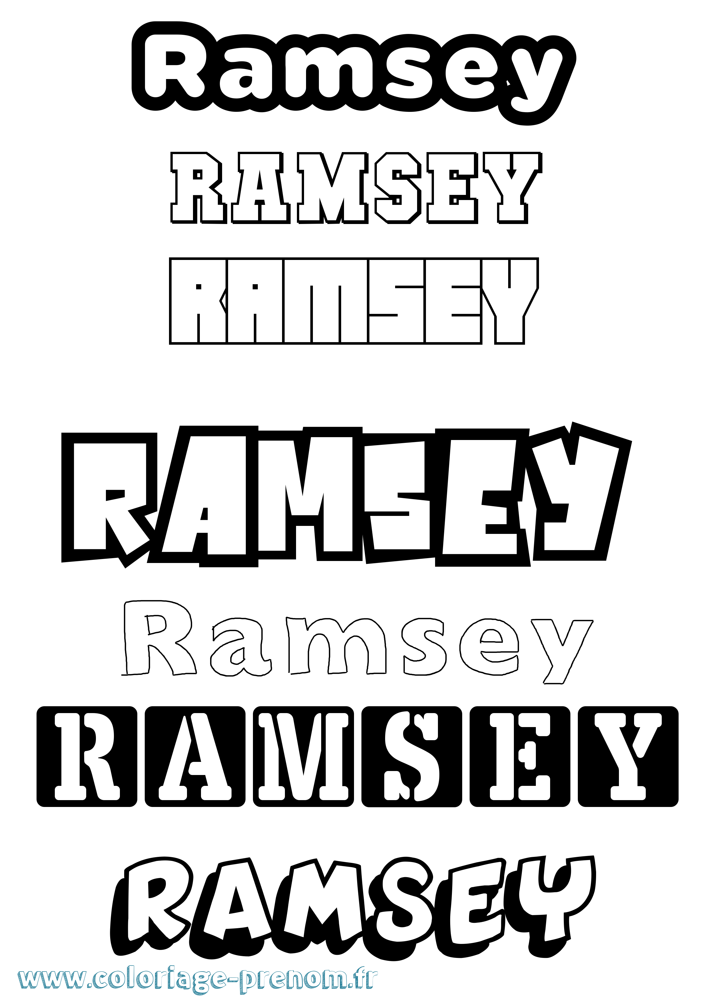 Coloriage Ramsey Simple Coloriage prénom Ramsey Simple