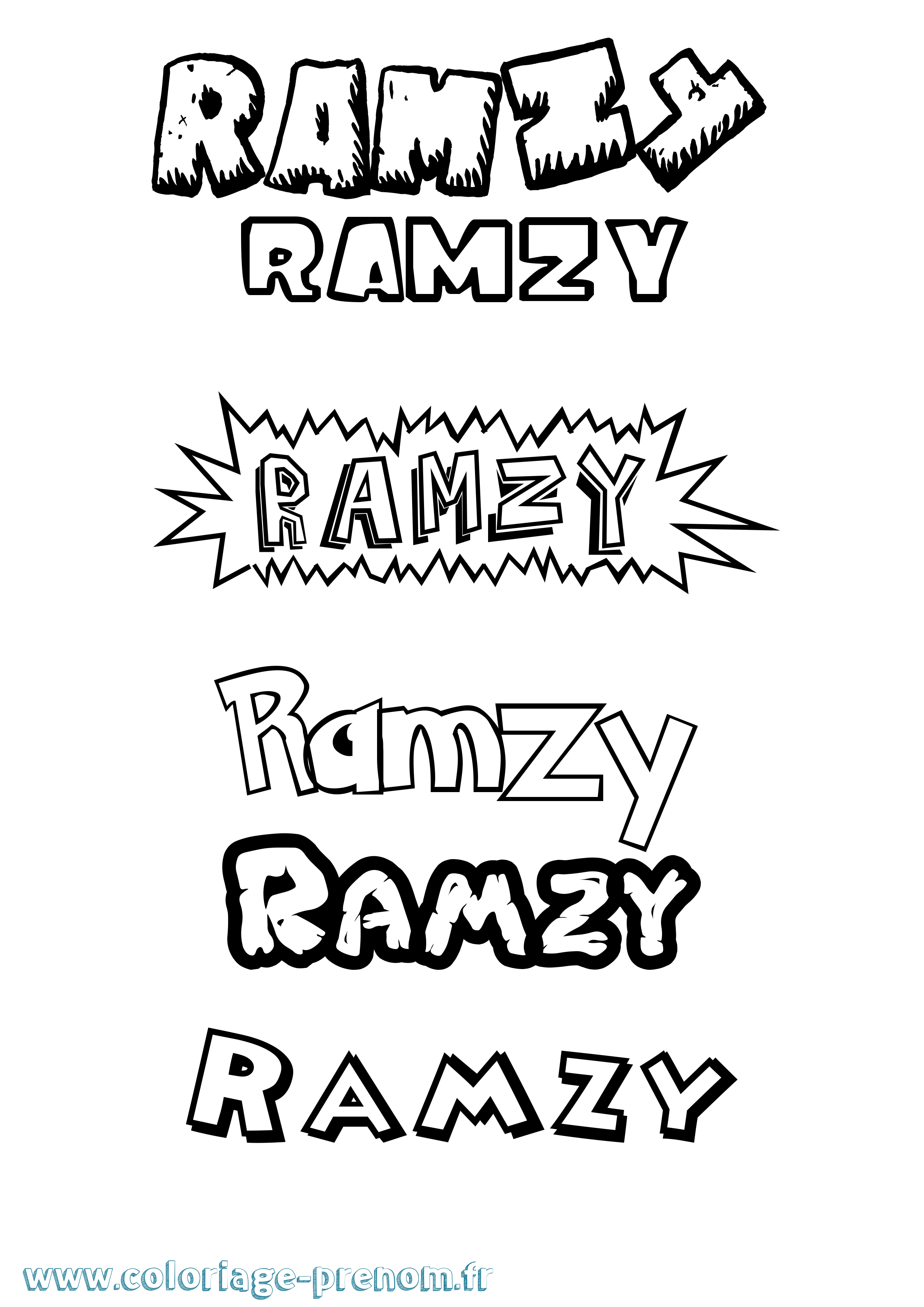 Coloriage Ramzy Dessin Animé Coloriage prénom Ramzy Dessin Animé