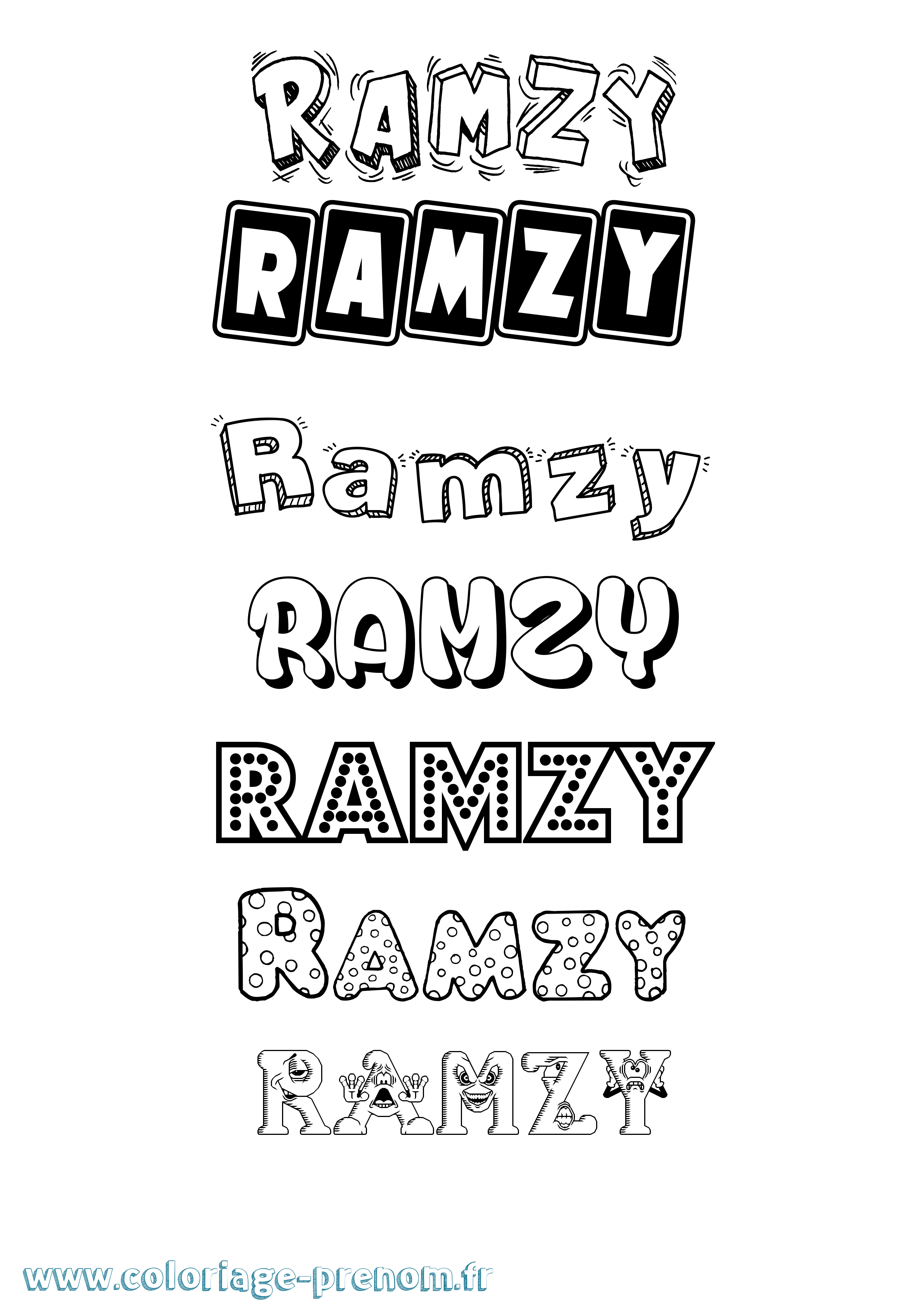 Coloriage Ramzy Fun Coloriage prénom Ramzy Fun