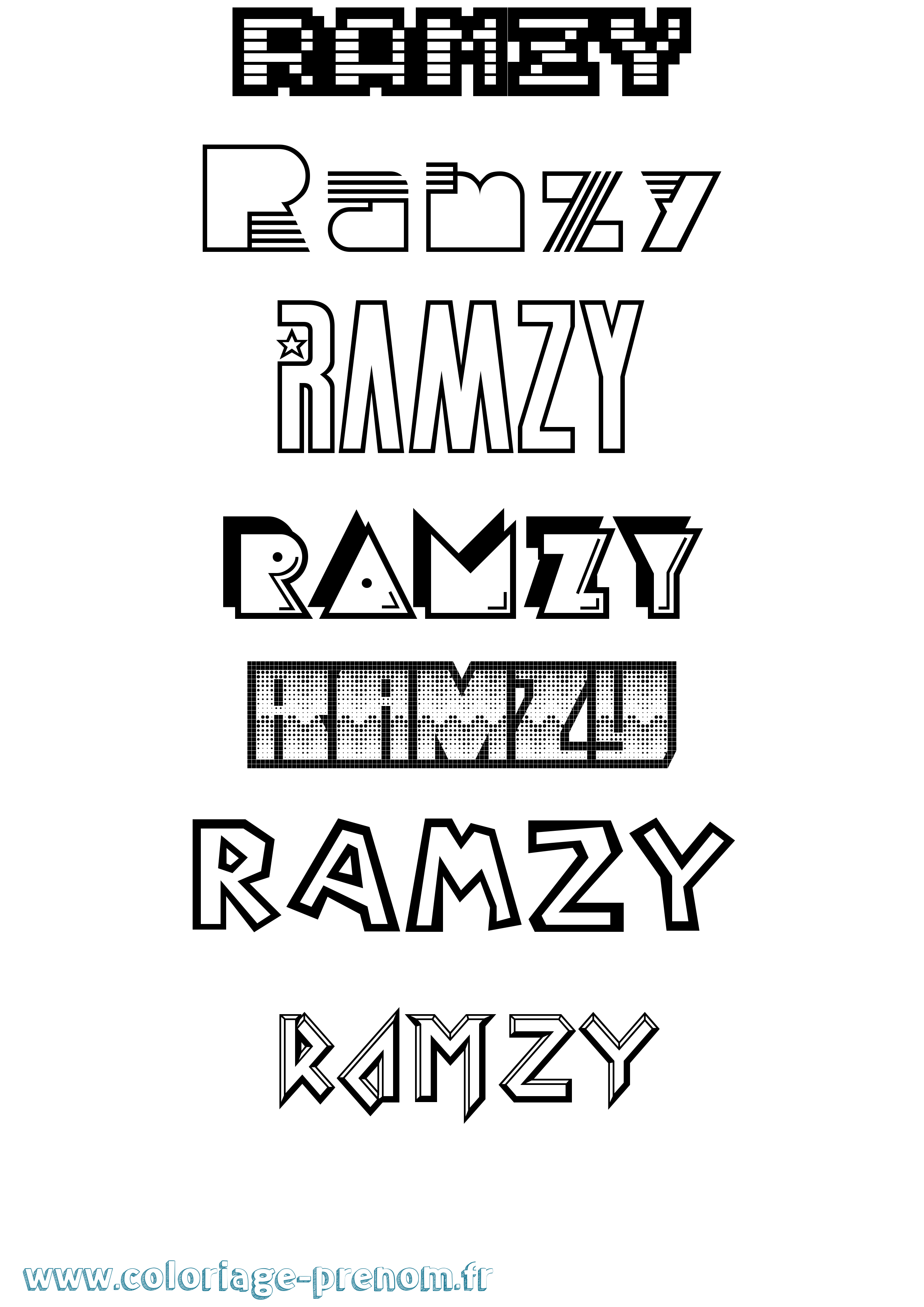 Coloriage Ramzy Jeux Vidéos Coloriage prénom Ramzy Jeux Vidéos