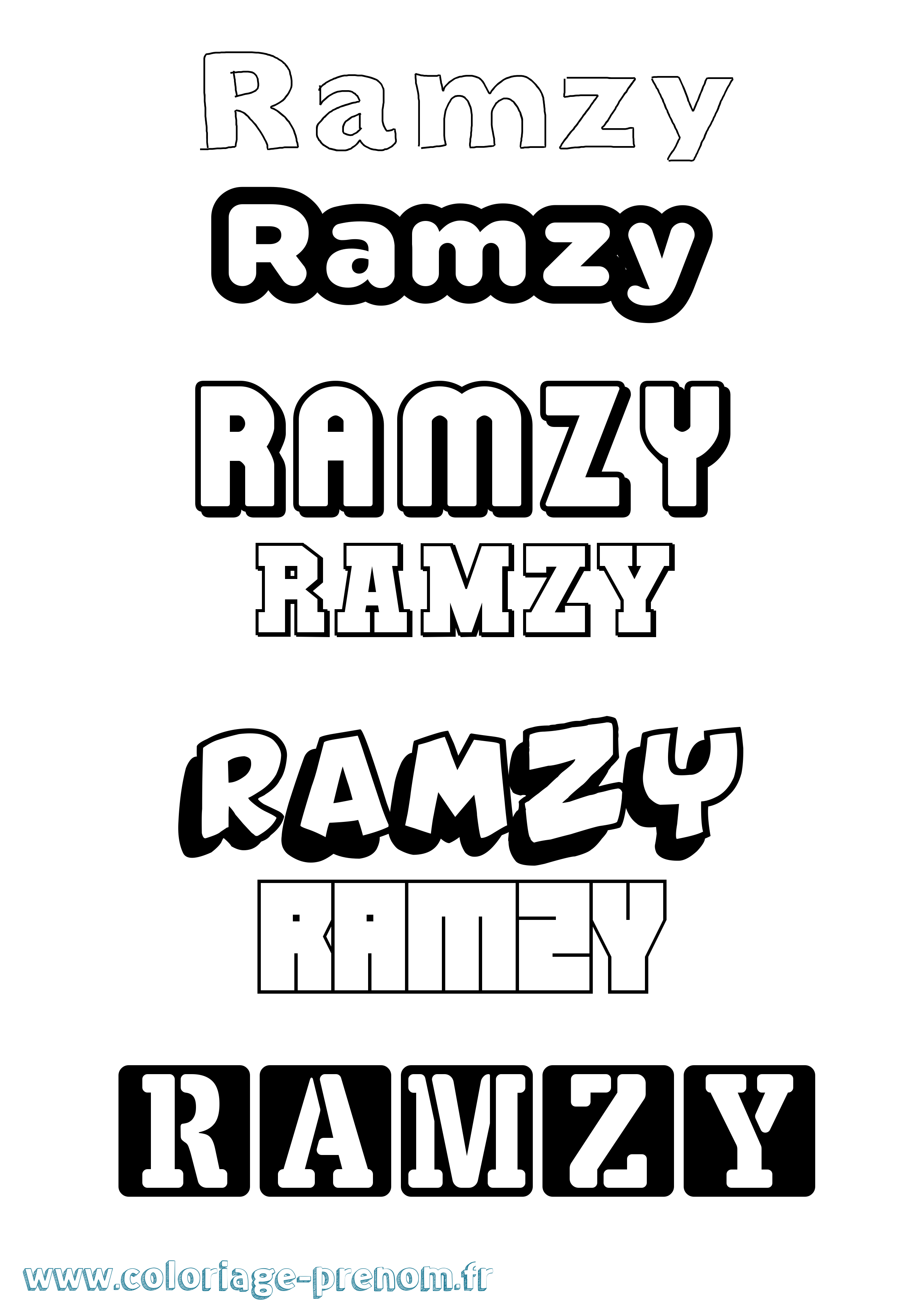 Coloriage Ramzy Simple Coloriage prénom Ramzy Simple