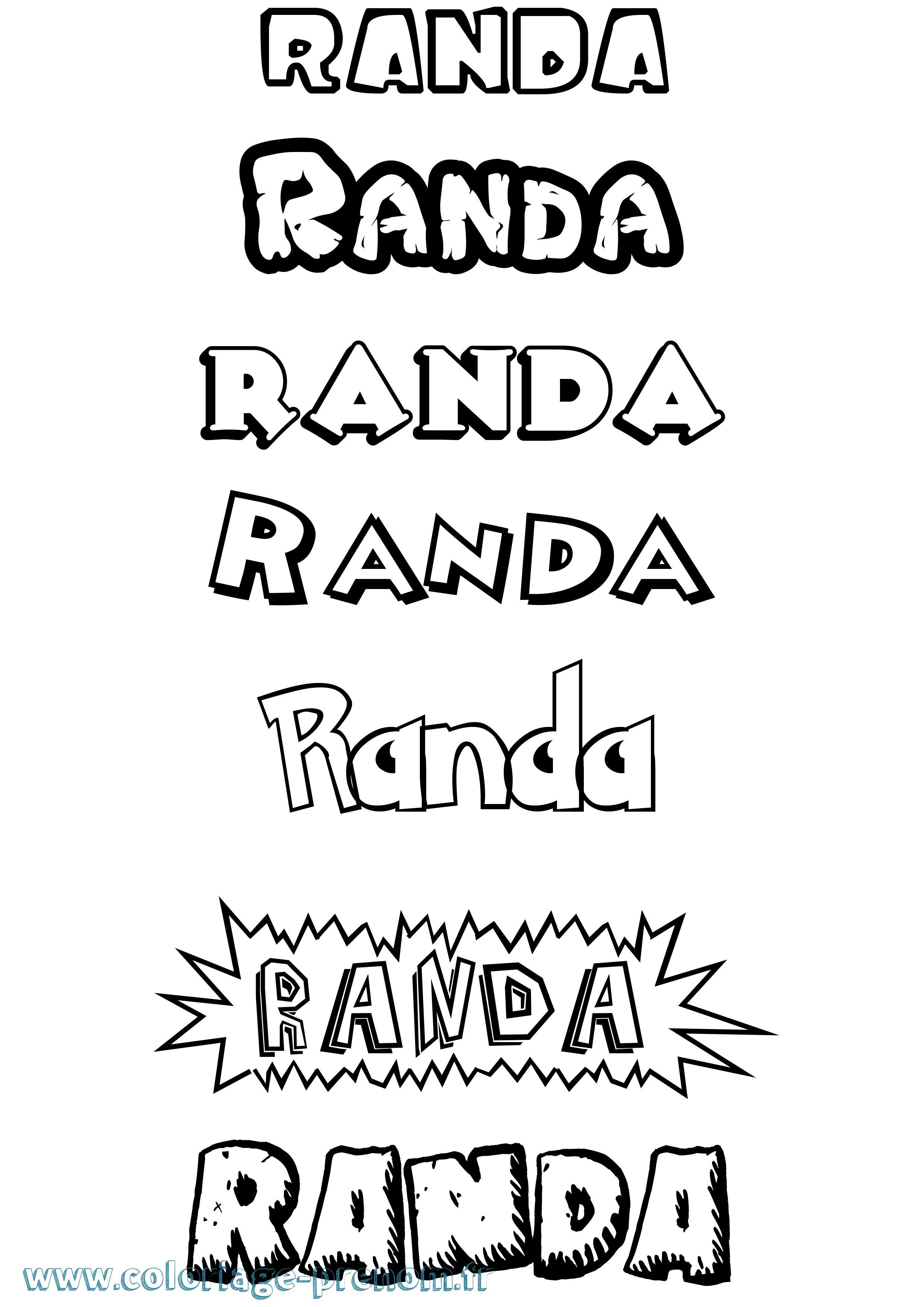 Coloriage Randa Dessin Animé Coloriage prénom Randa Dessin Animé