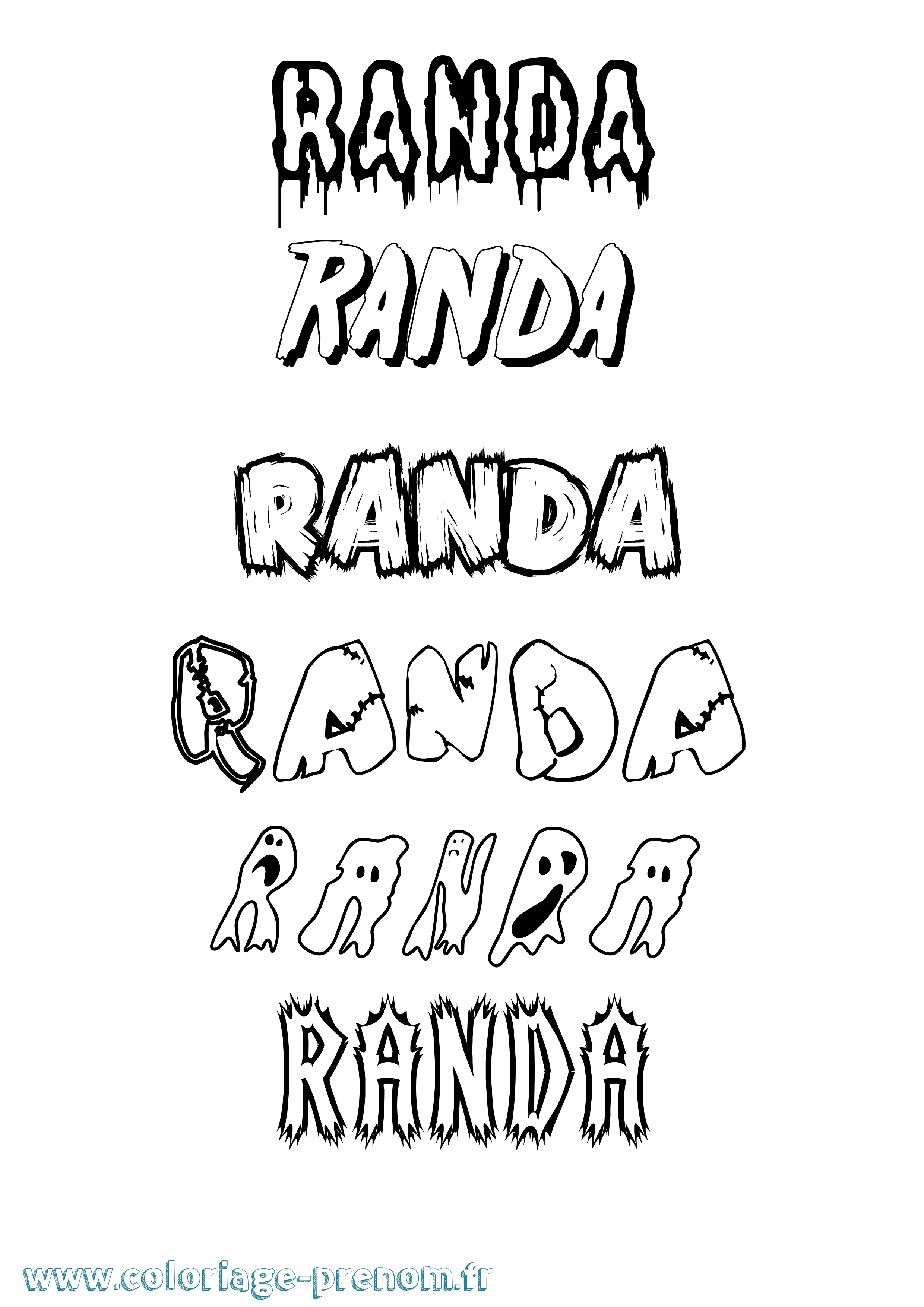 Coloriage Randa Frisson Coloriage prénom Randa Frisson