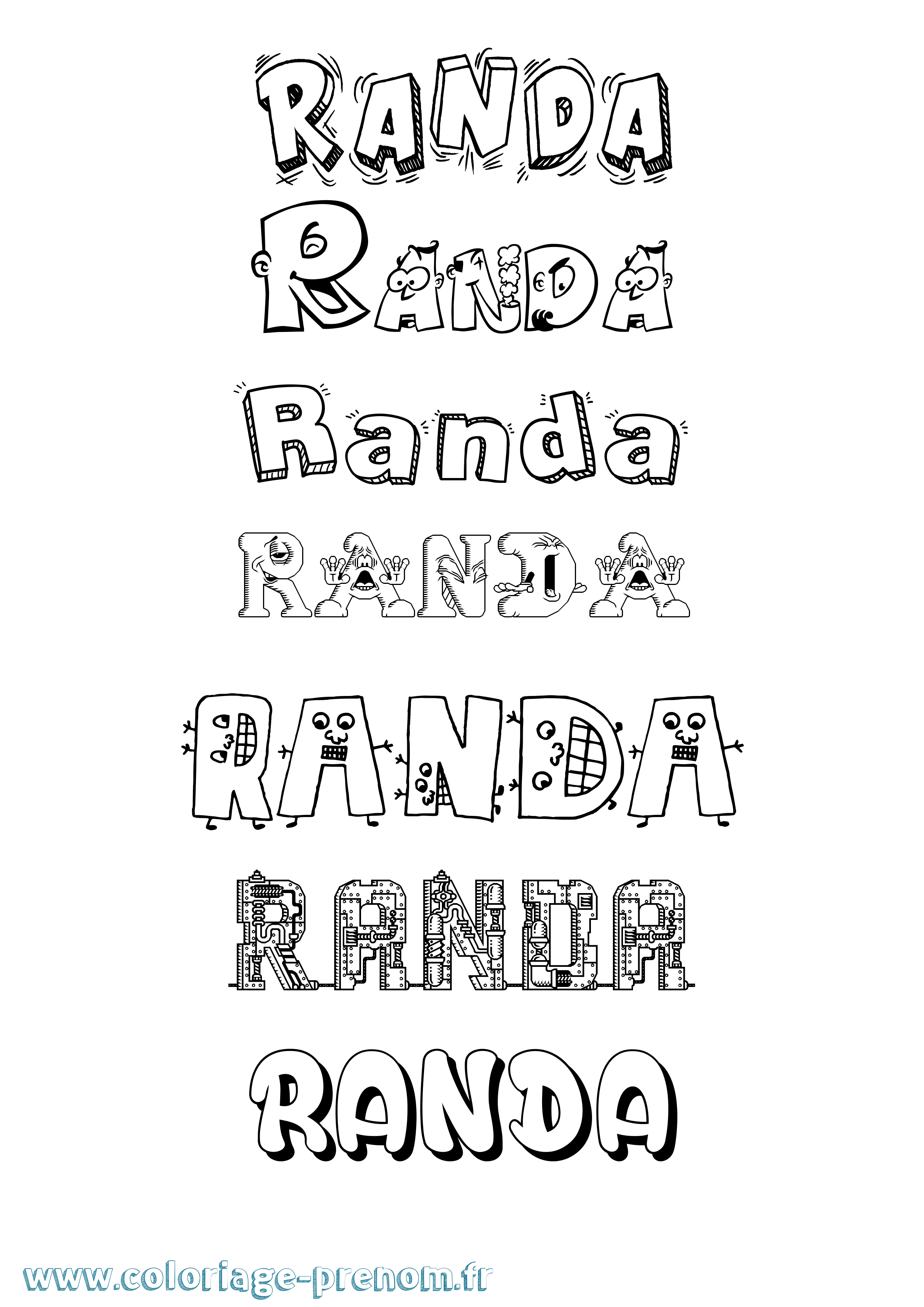 Coloriage Randa Fun Coloriage prénom Randa Fun