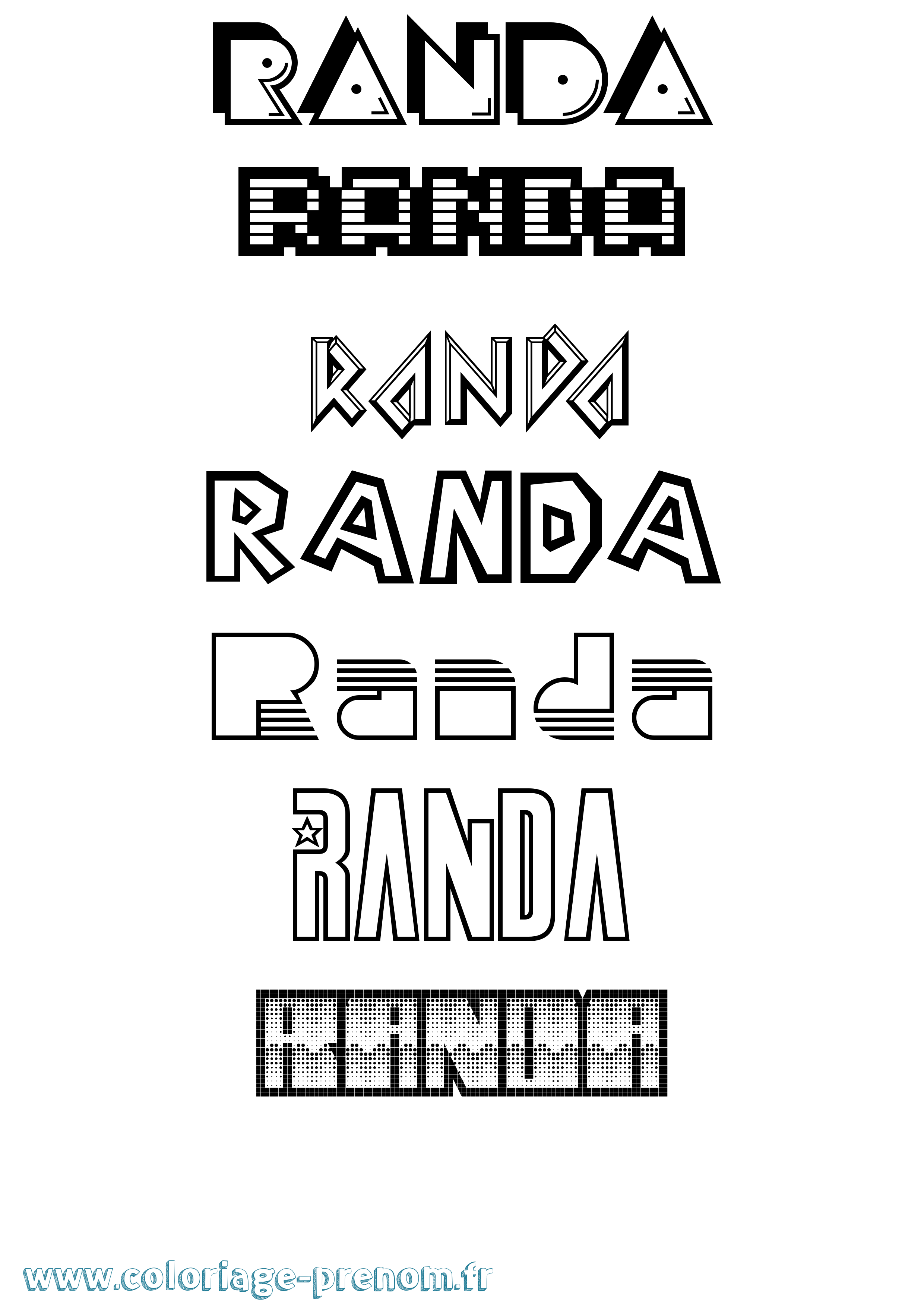 Coloriage Randa Jeux Vidéos Coloriage prénom Randa Jeux Vidéos