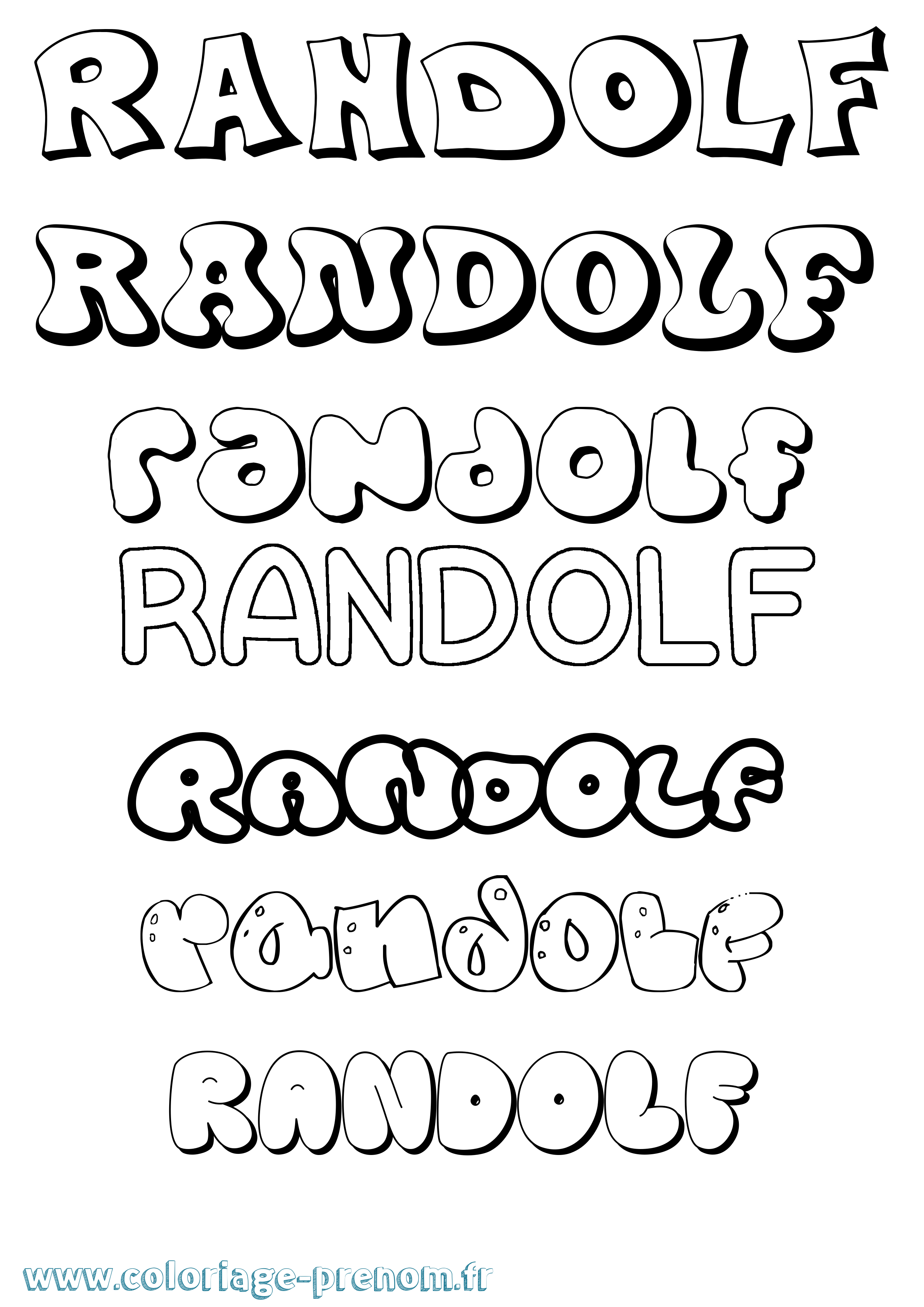 Coloriage Randolf Bubble Coloriage prénom Randolf Bubble