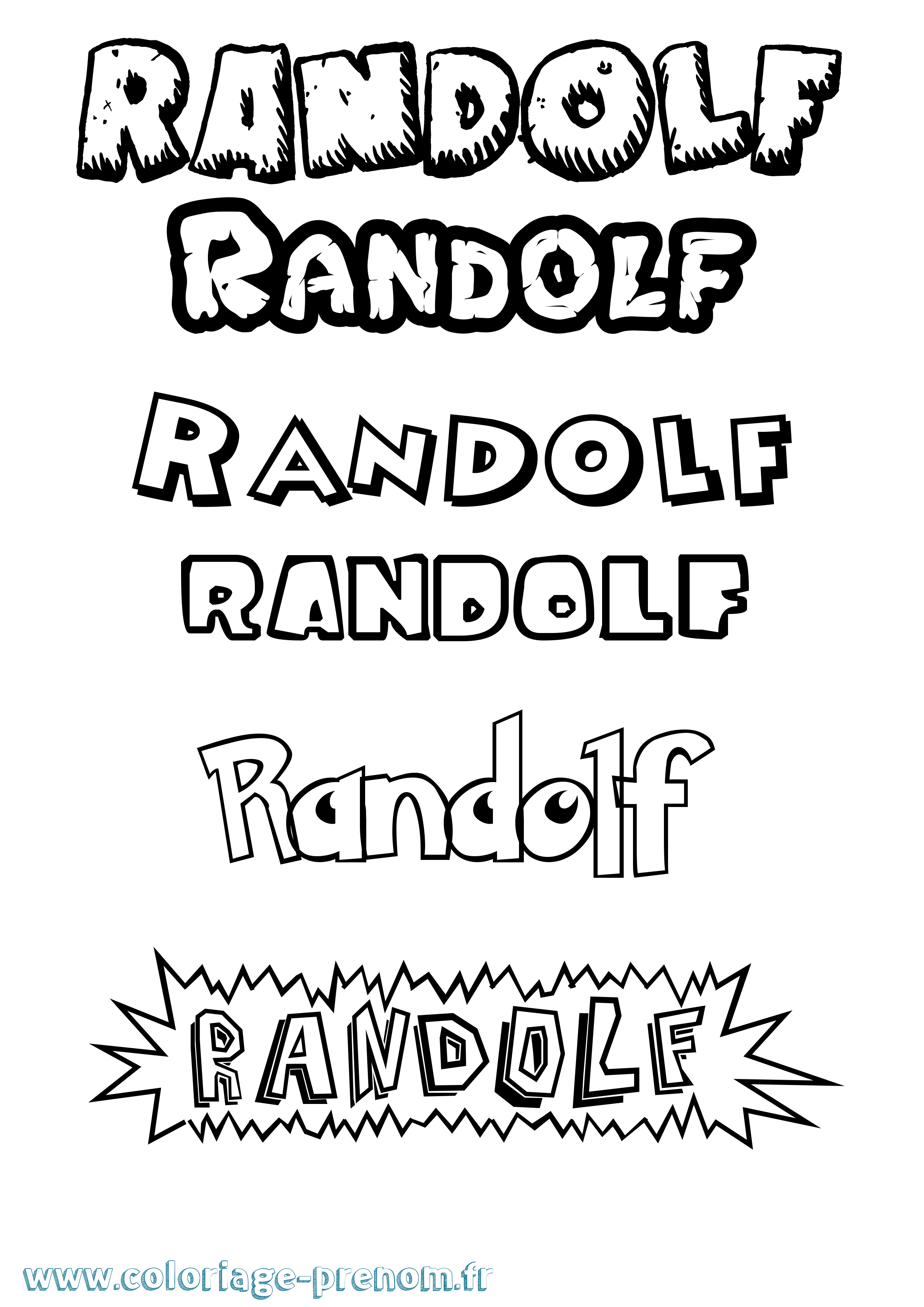 Coloriage Randolf Dessin Animé Coloriage prénom Randolf Dessin Animé