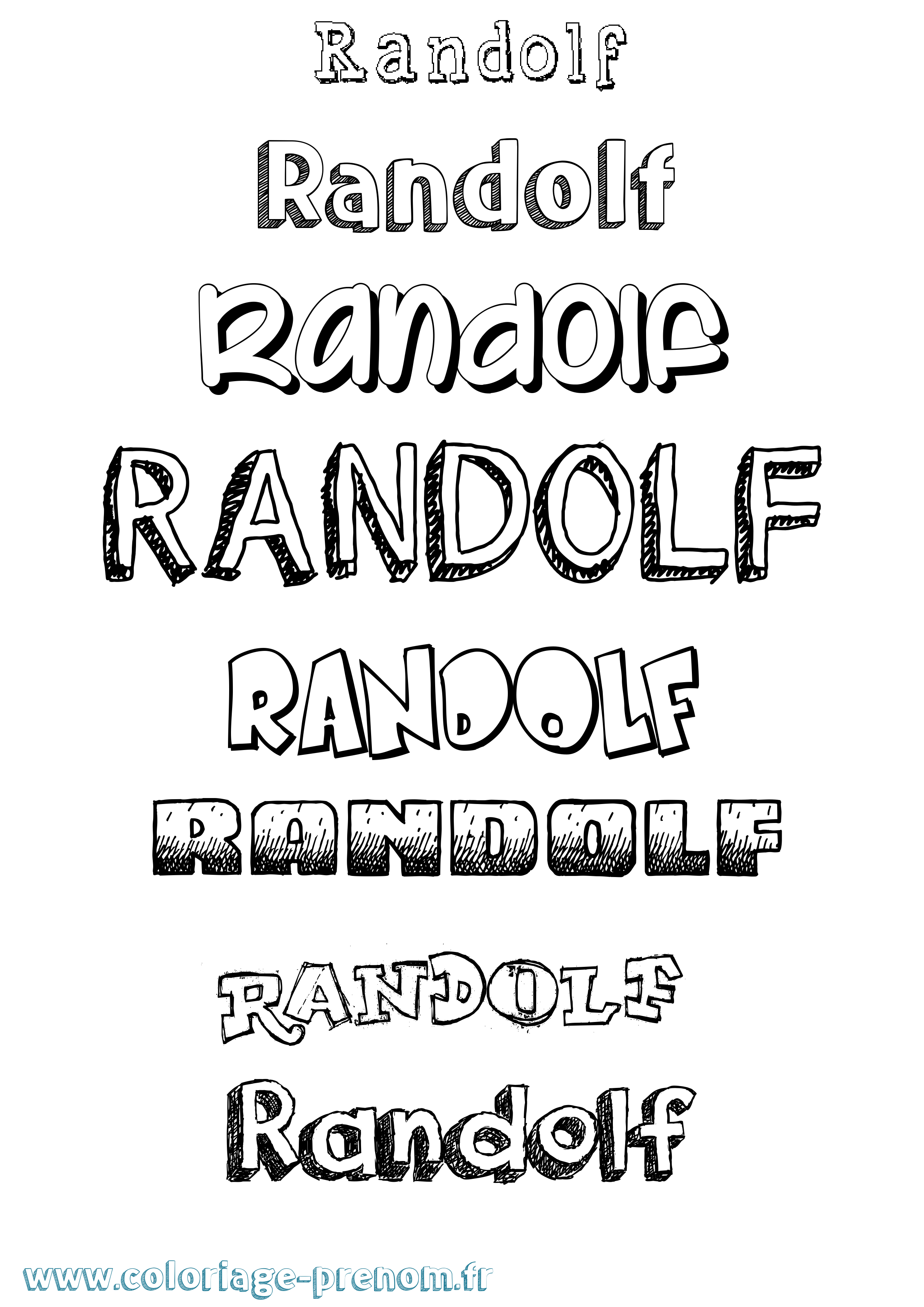 Coloriage Randolf Dessiné Coloriage prénom Randolf Dessiné