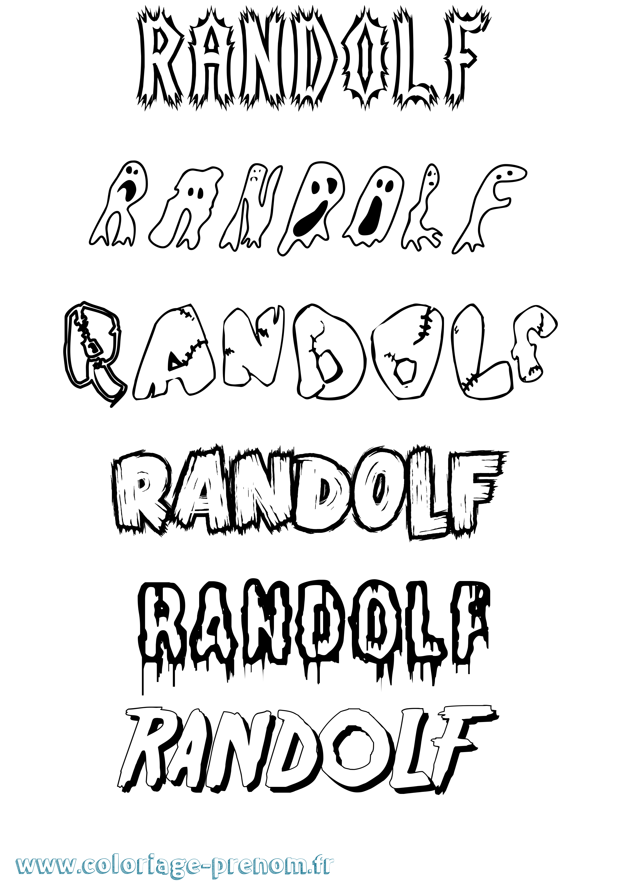 Coloriage Randolf Frisson Coloriage prénom Randolf Frisson