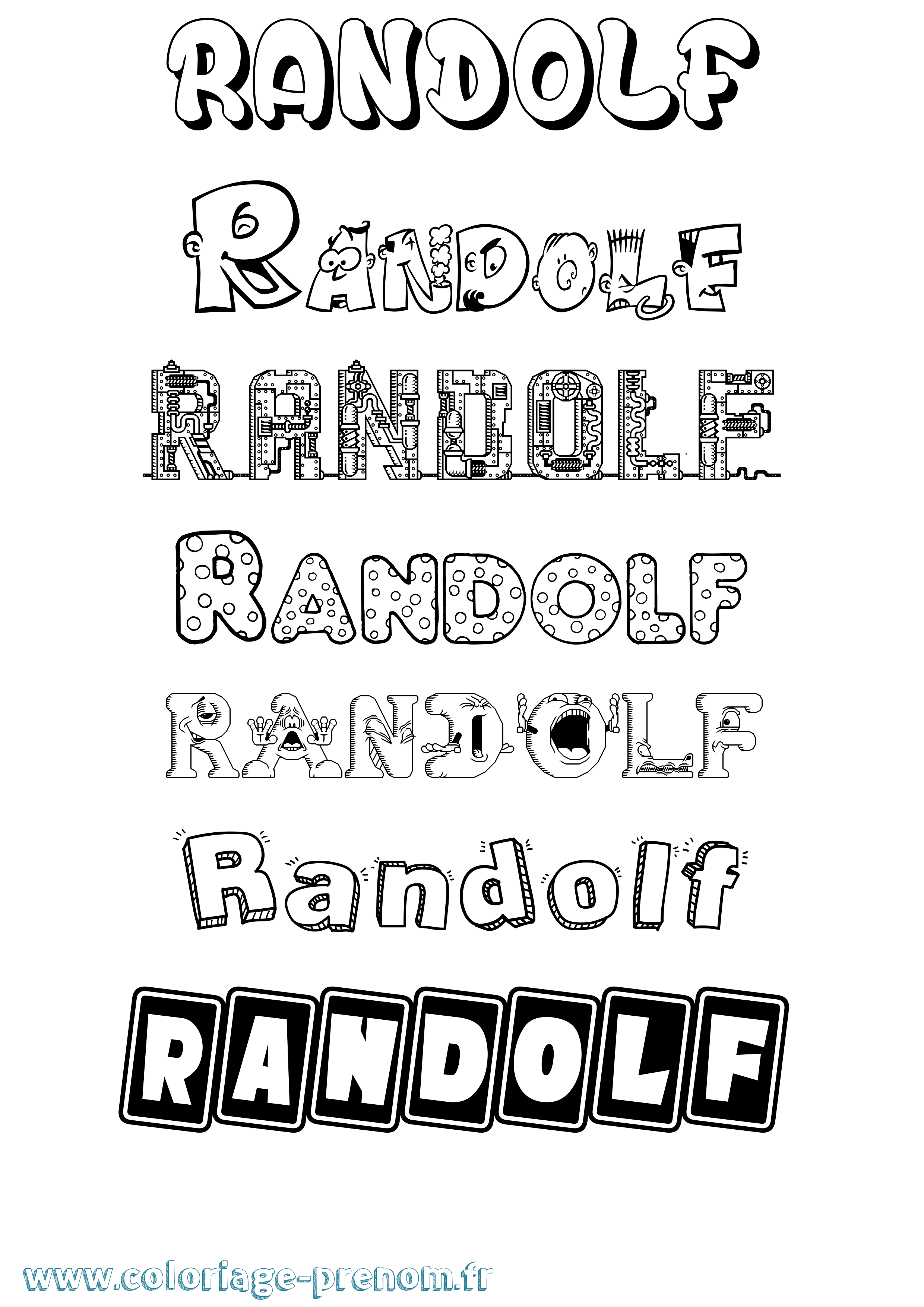 Coloriage Randolf Fun Coloriage prénom Randolf Fun