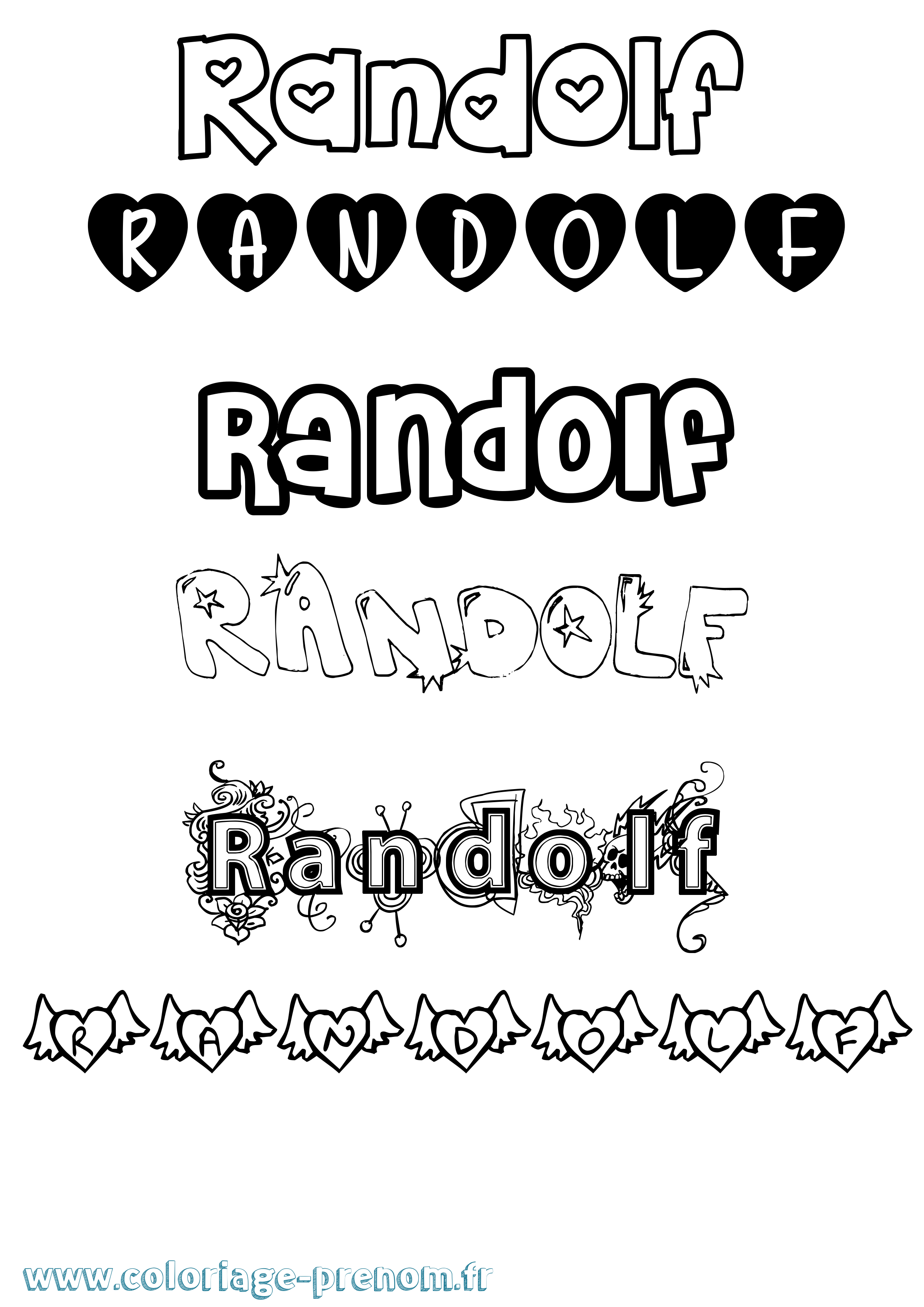 Coloriage Randolf Girly Coloriage prénom Randolf Girly
