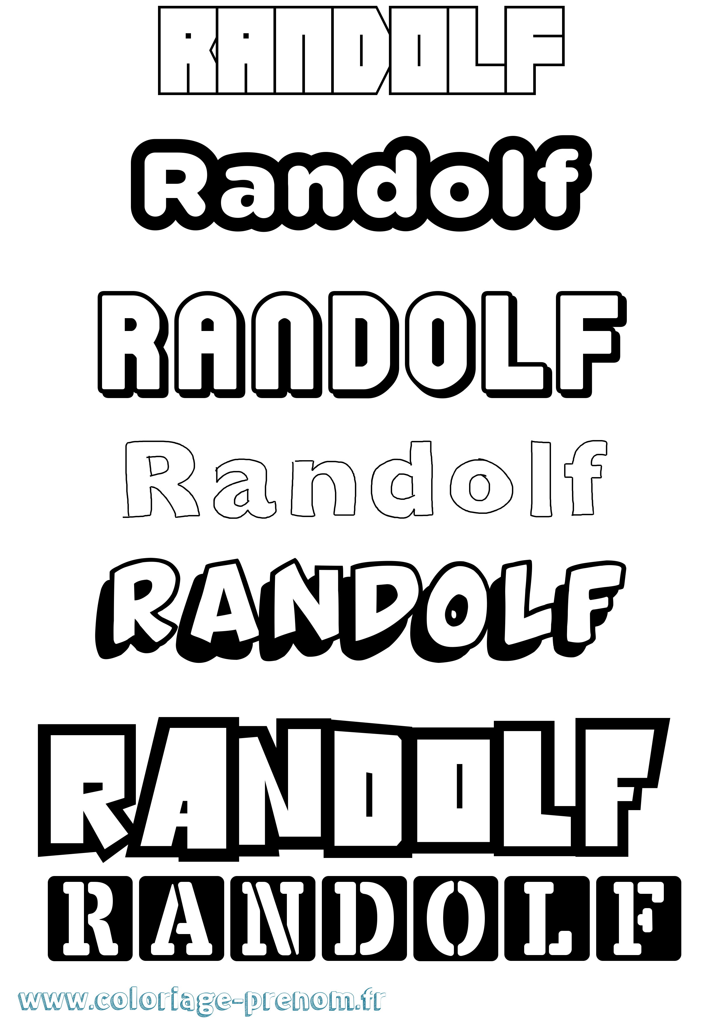 Coloriage Randolf Simple Coloriage prénom Randolf Simple