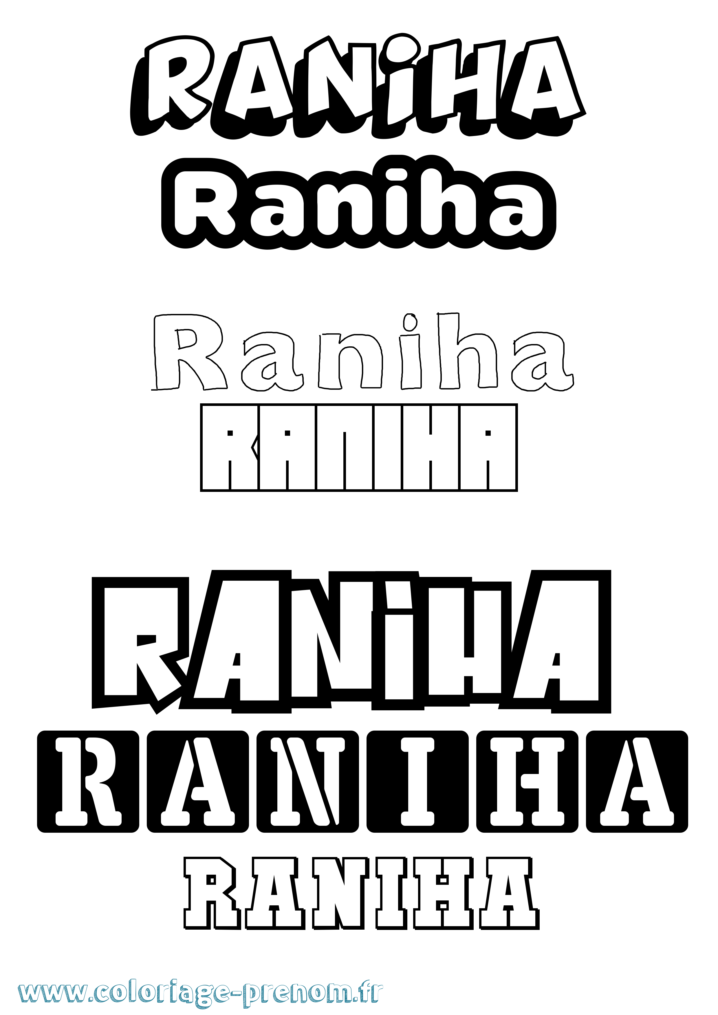 Coloriage Raniha Simple Coloriage prénom Raniha Simple