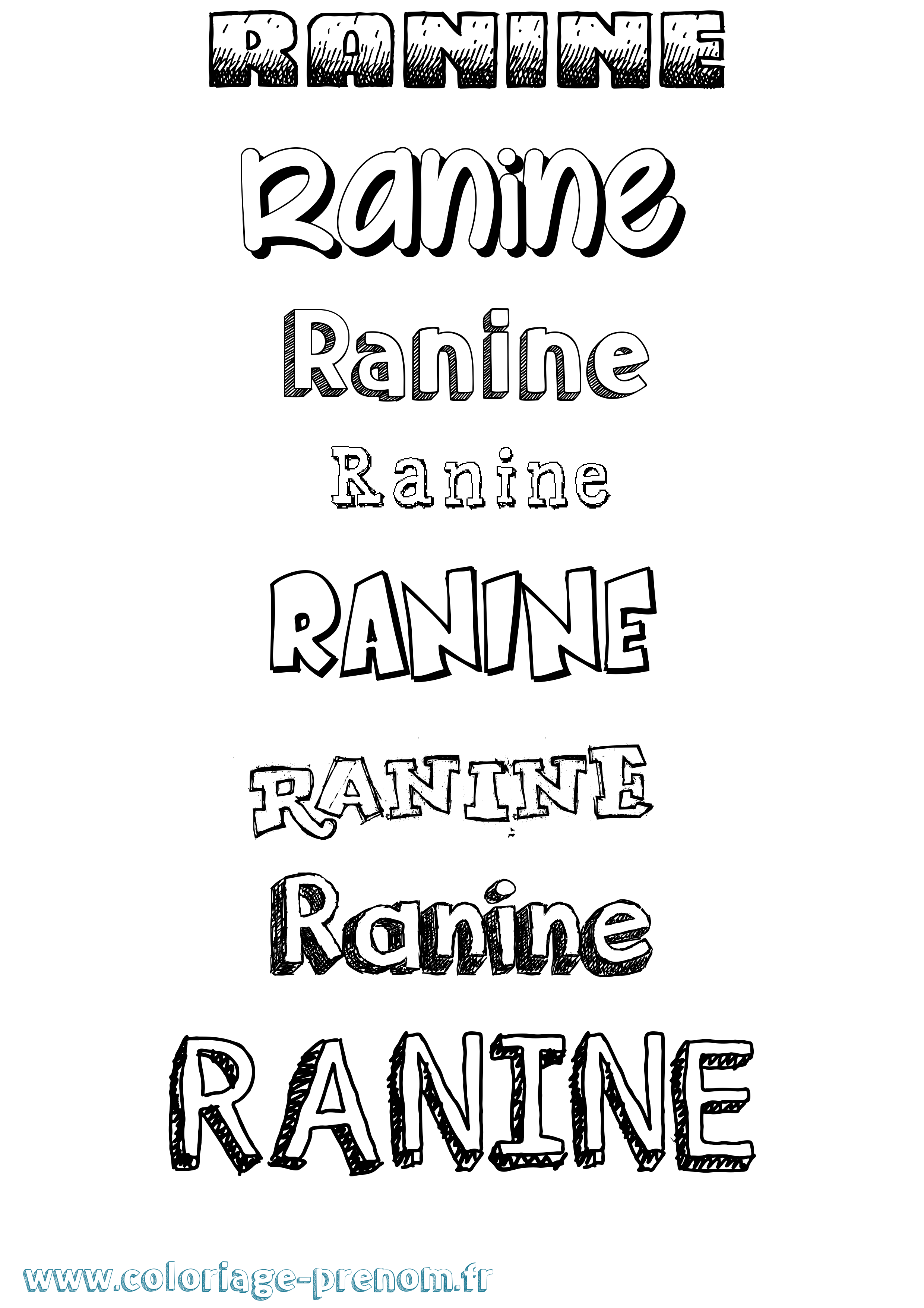 Coloriage Ranine Dessiné Coloriage prénom Ranine Dessiné