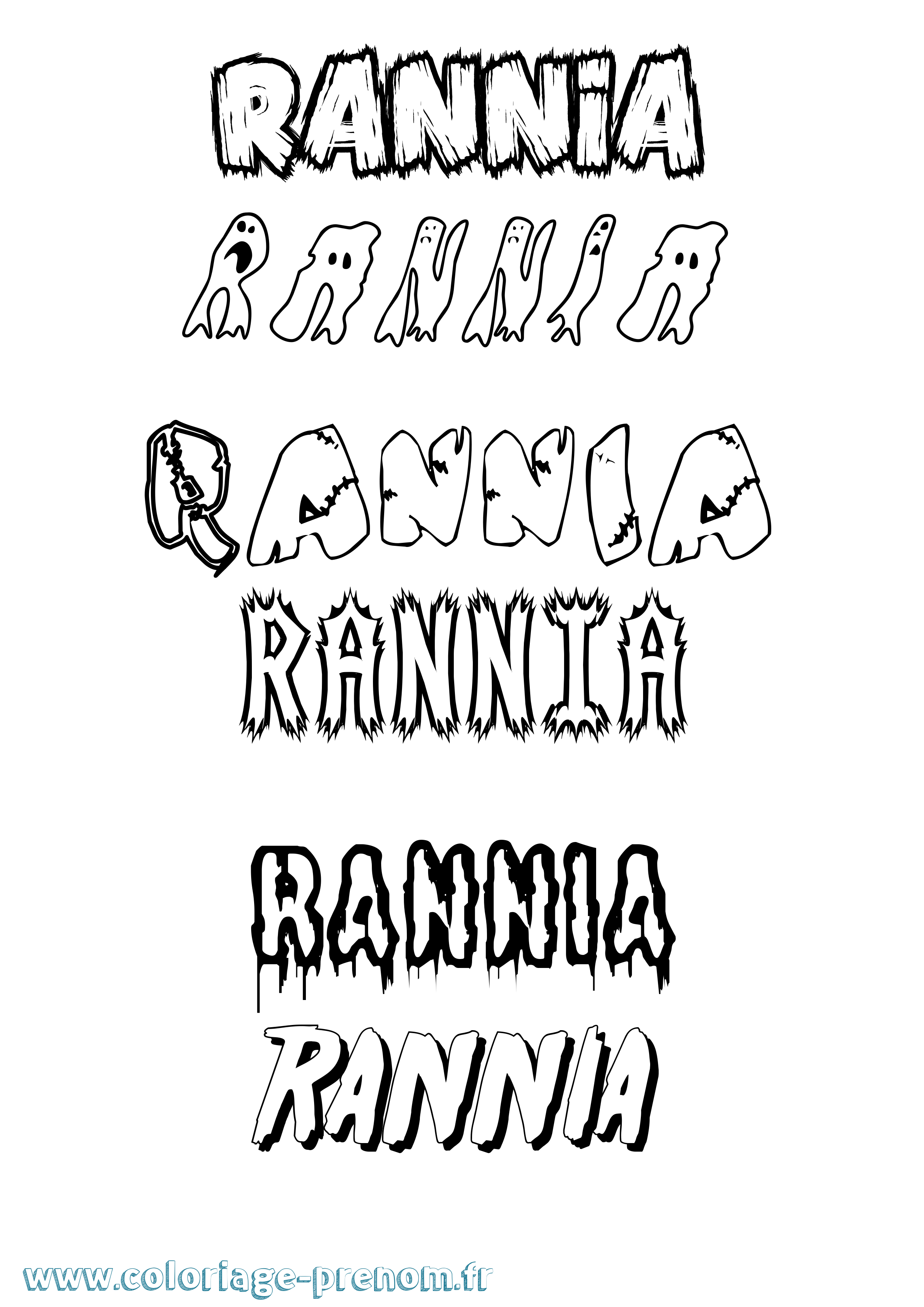 Coloriage Rannia Frisson Coloriage prénom Rannia Frisson