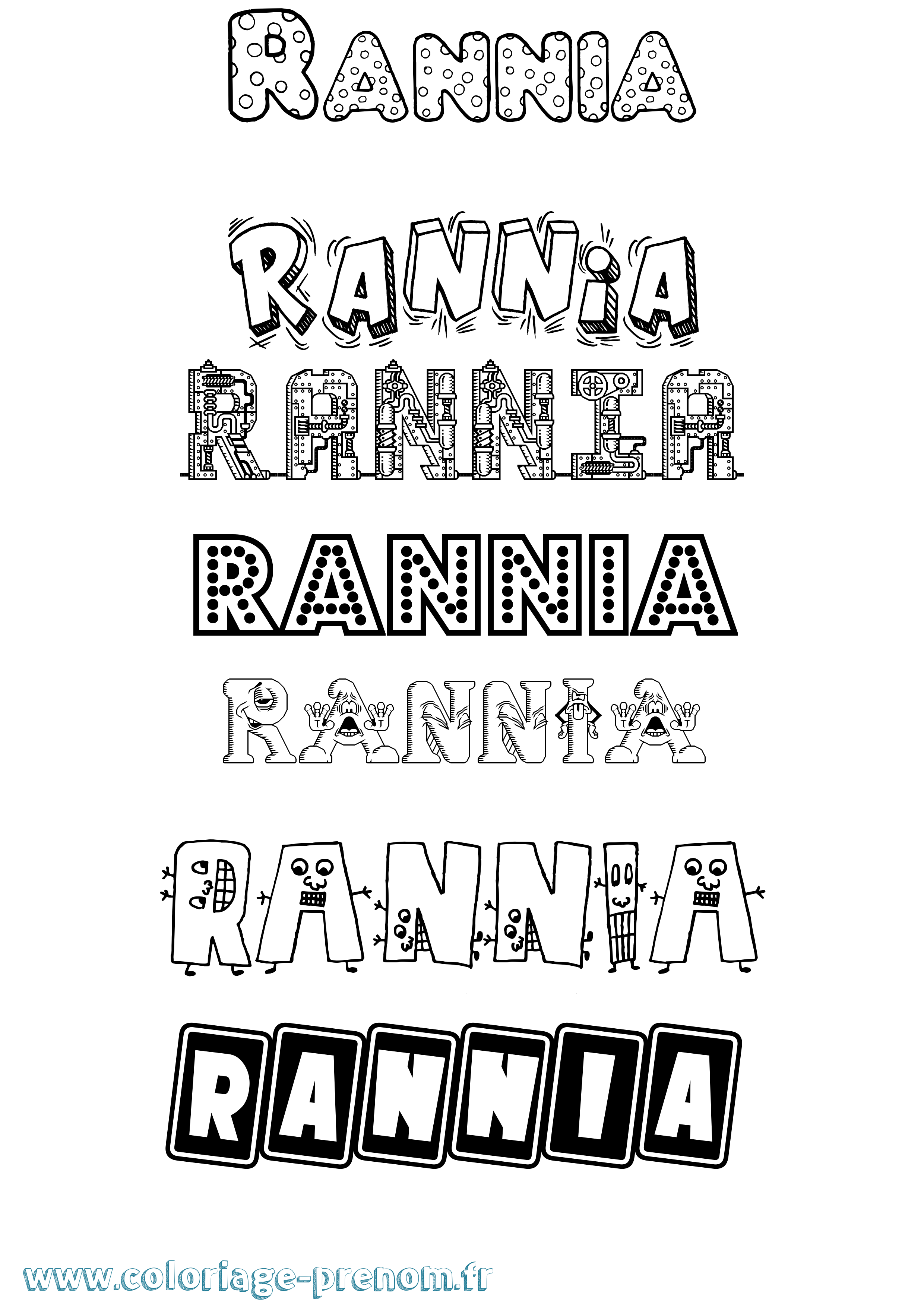 Coloriage Rannia Fun Coloriage prénom Rannia Fun
