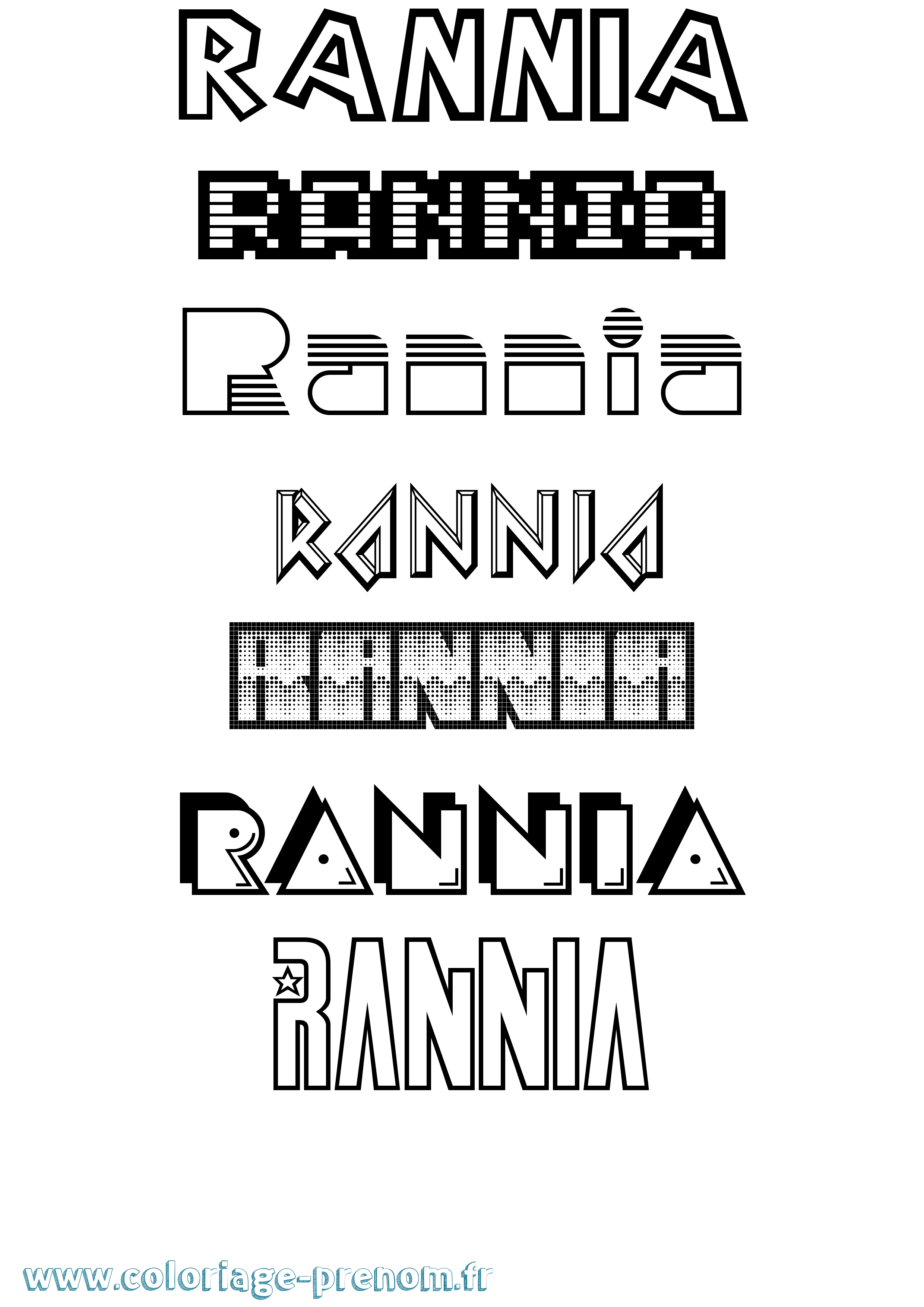 Coloriage Rannia Jeux Vidéos Coloriage prénom Rannia Jeux Vidéos