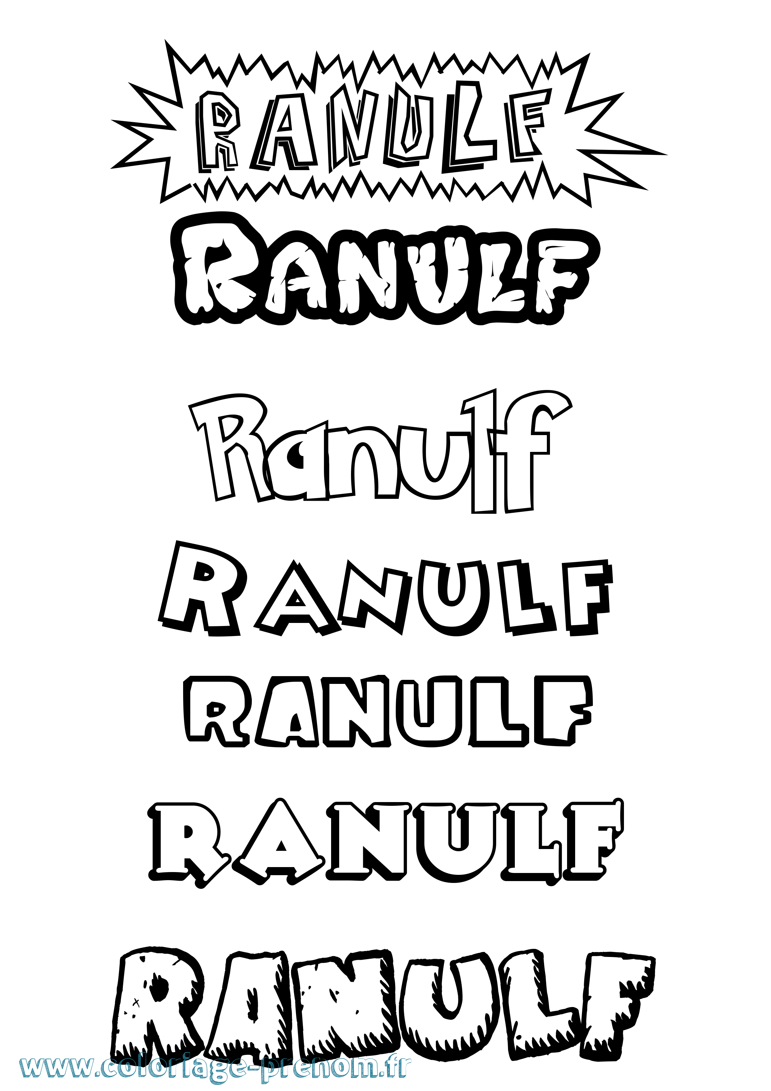 Coloriage Ranulf Dessin Animé Coloriage prénom Ranulf Dessin Animé