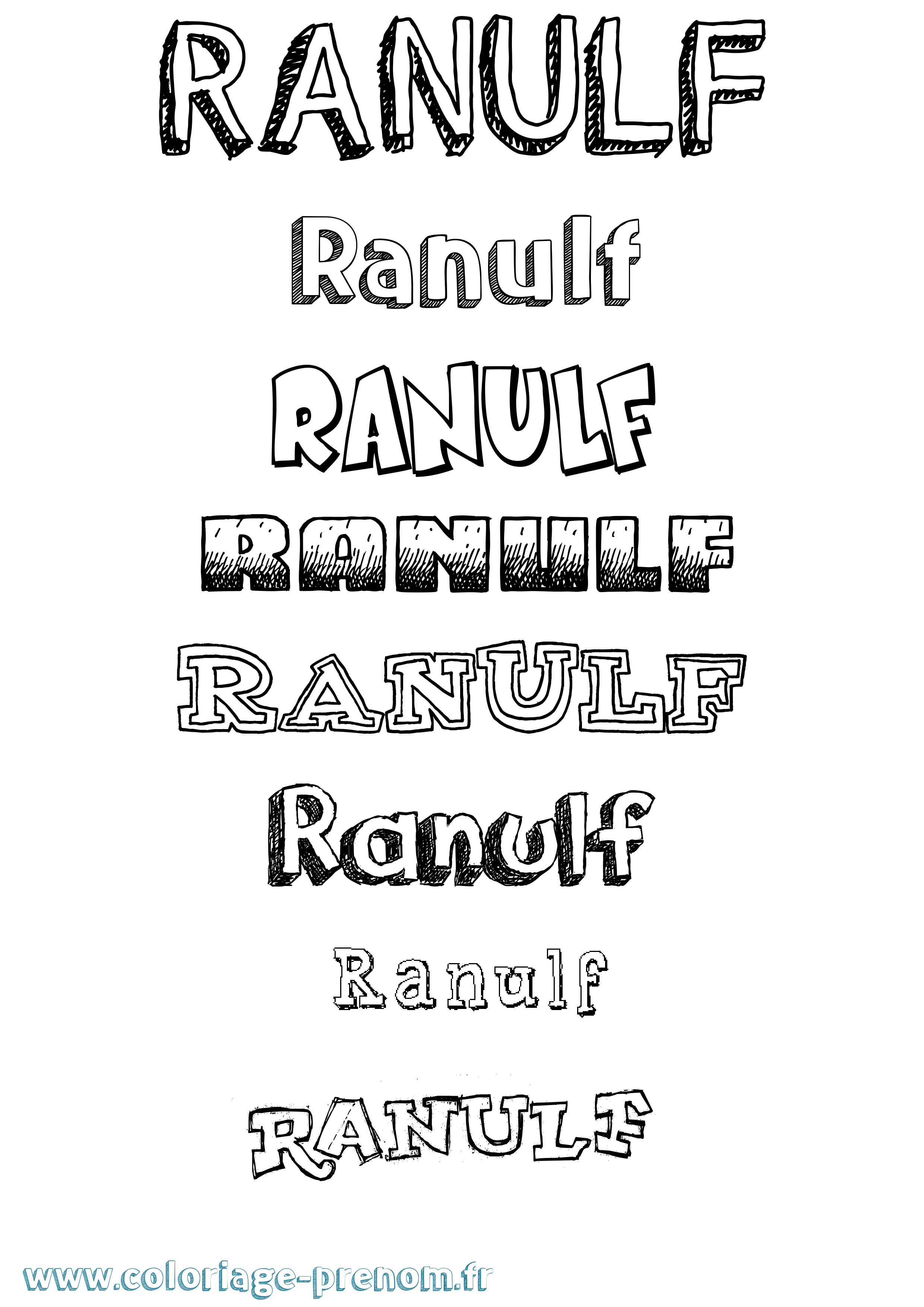 Coloriage Ranulf Dessiné Coloriage prénom Ranulf Dessiné