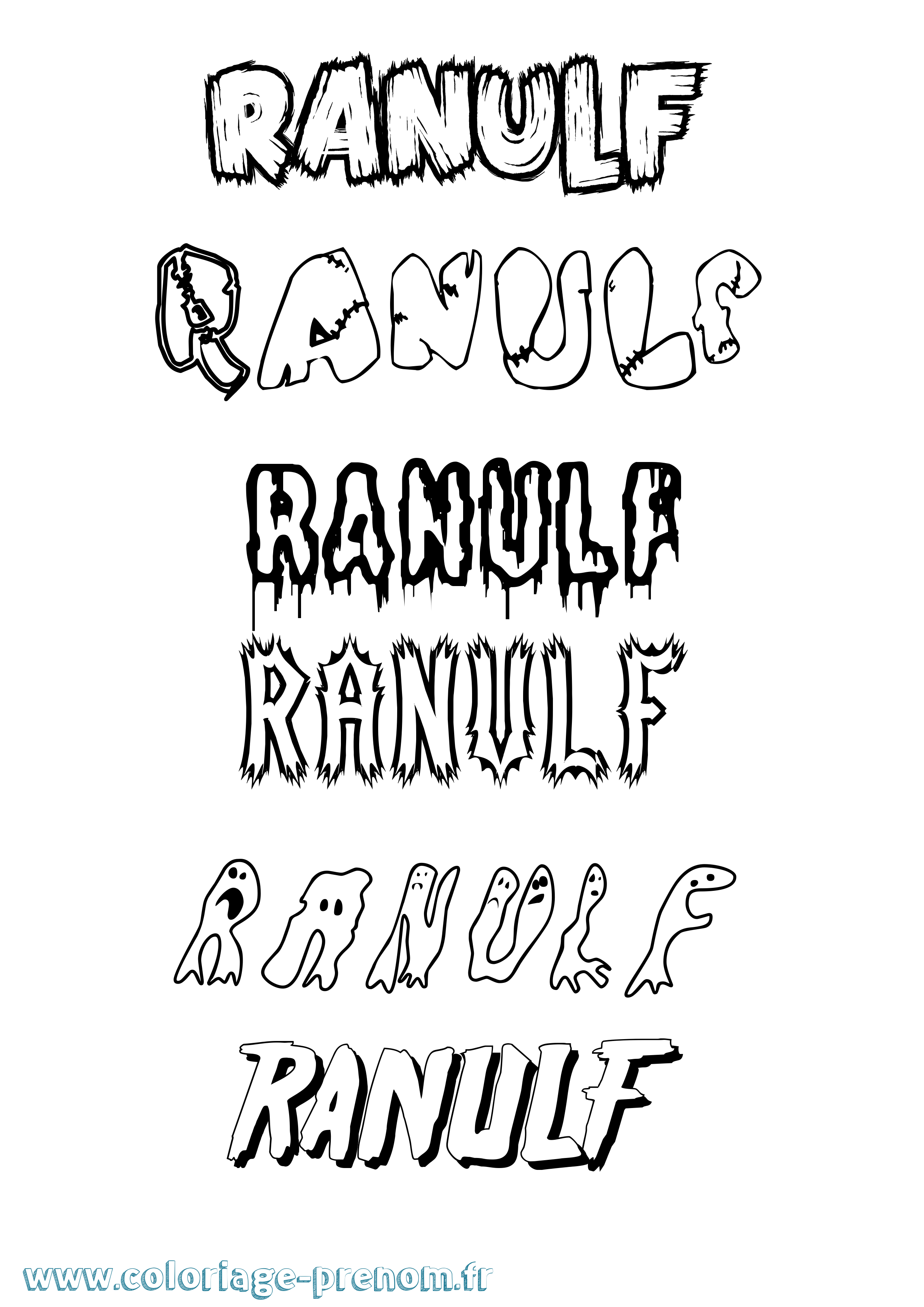 Coloriage Ranulf Frisson Coloriage prénom Ranulf Frisson