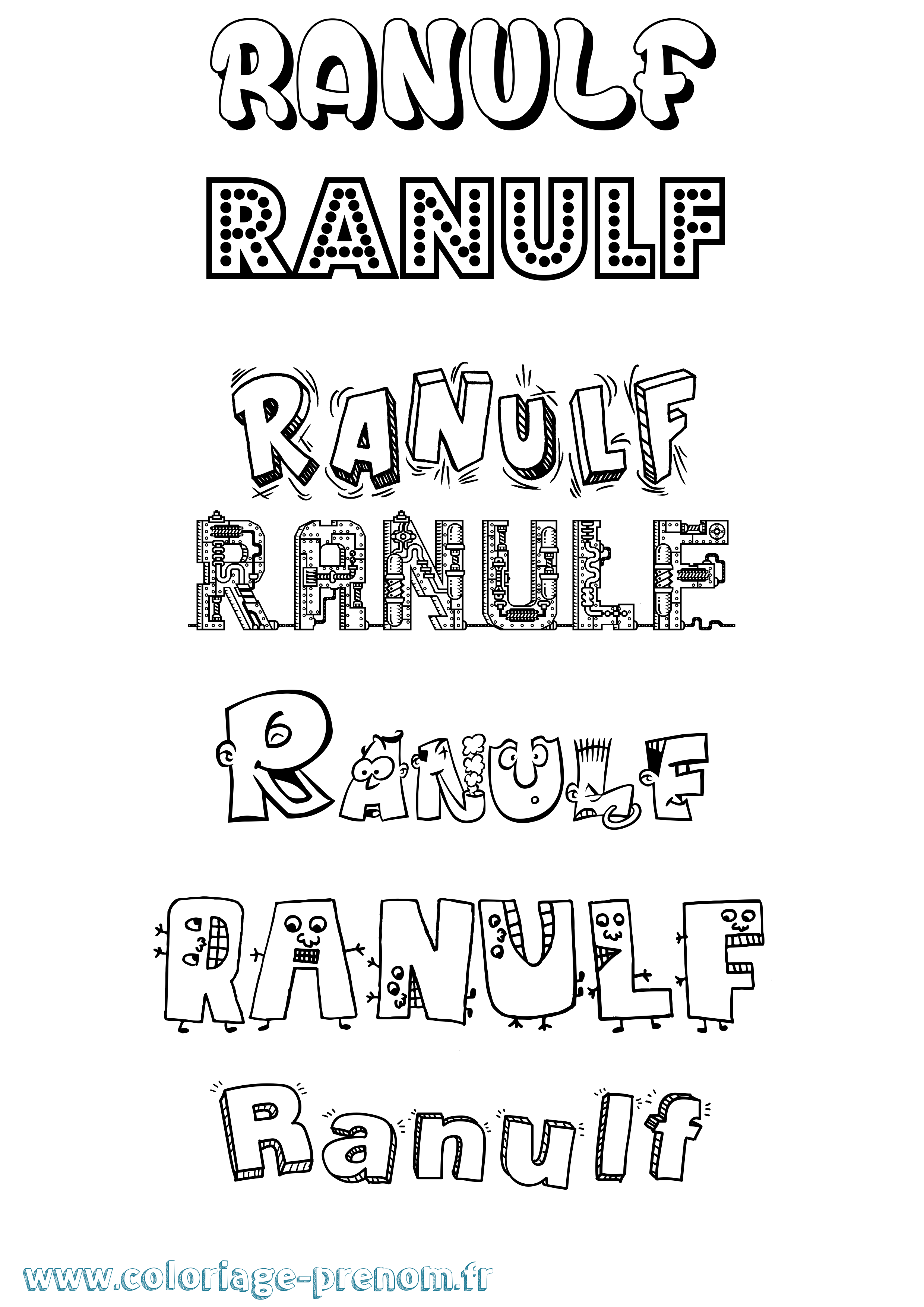 Coloriage Ranulf Fun Coloriage prénom Ranulf Fun