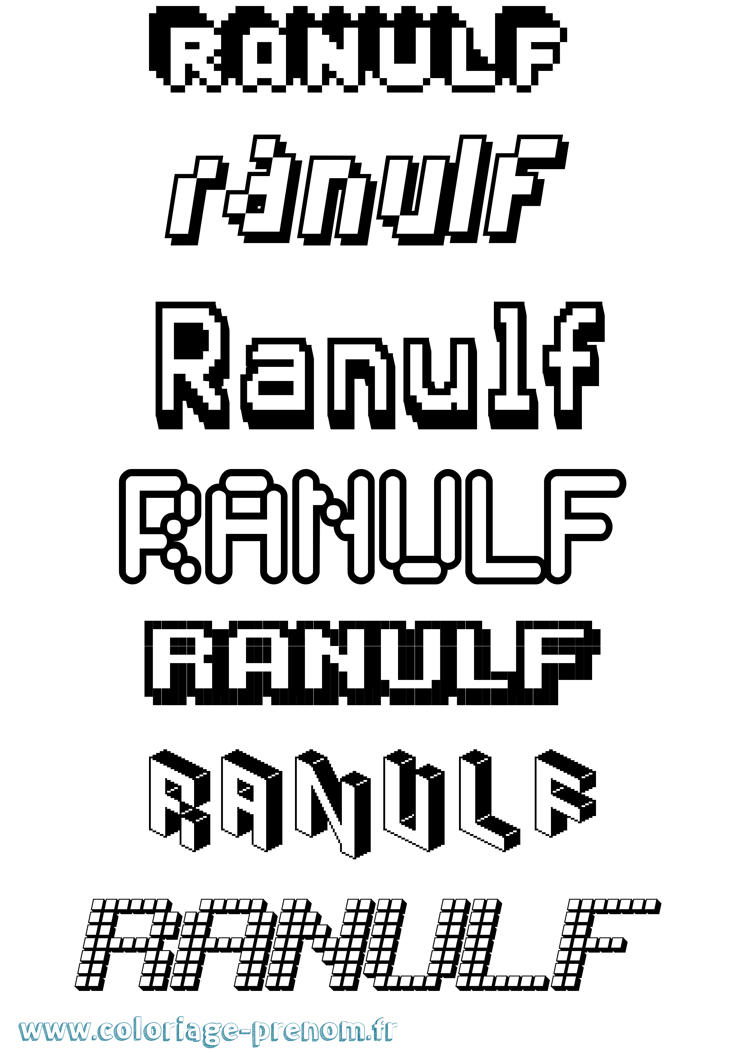 Coloriage Ranulf Pixel Coloriage prénom Ranulf Pixel